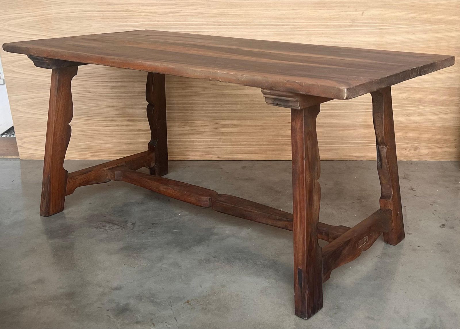 Antique Spanish Oak Work Table, 1800s photo vinterior