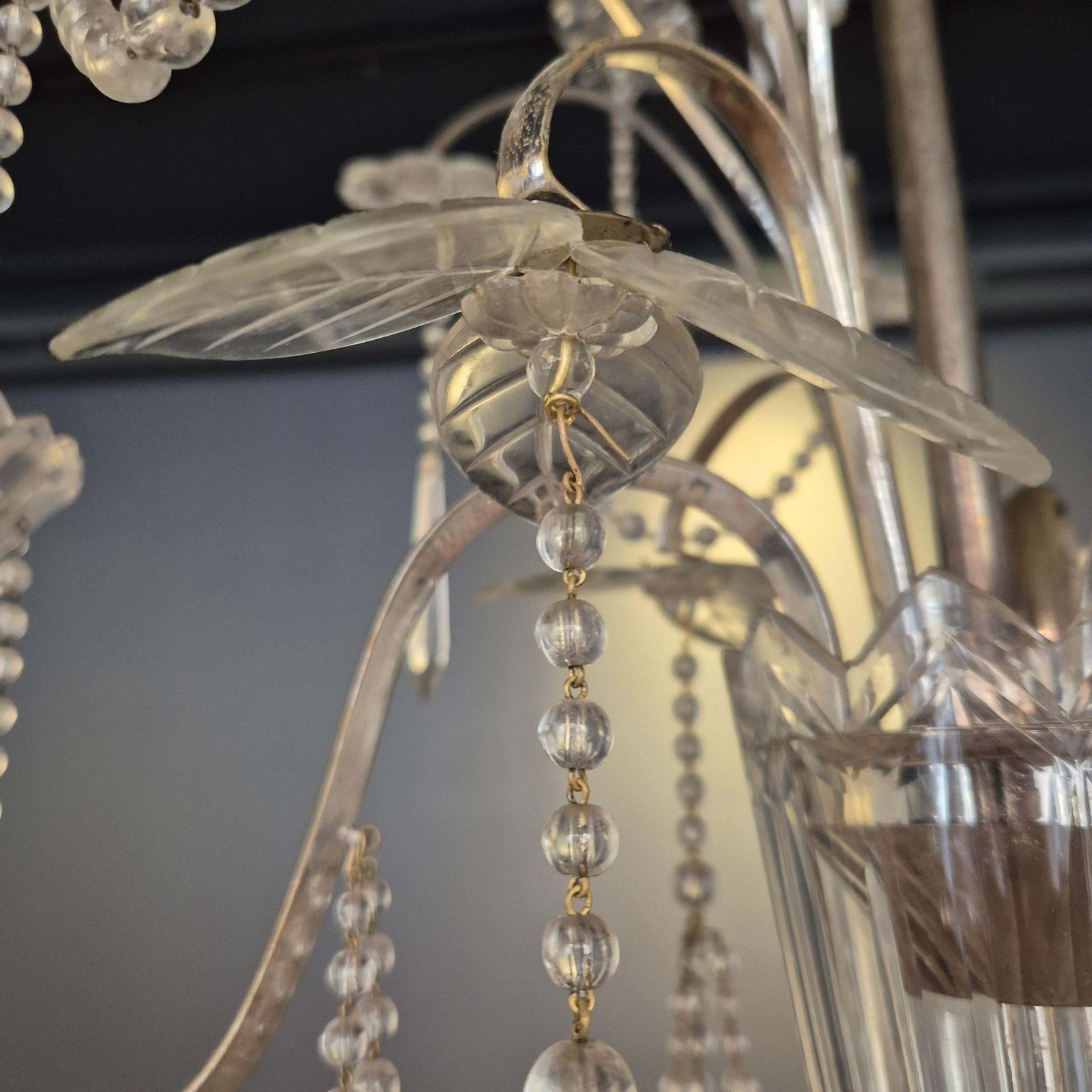 photo furniture Chandelier, Crystal And Silverplate, Swedish Neoclassicism