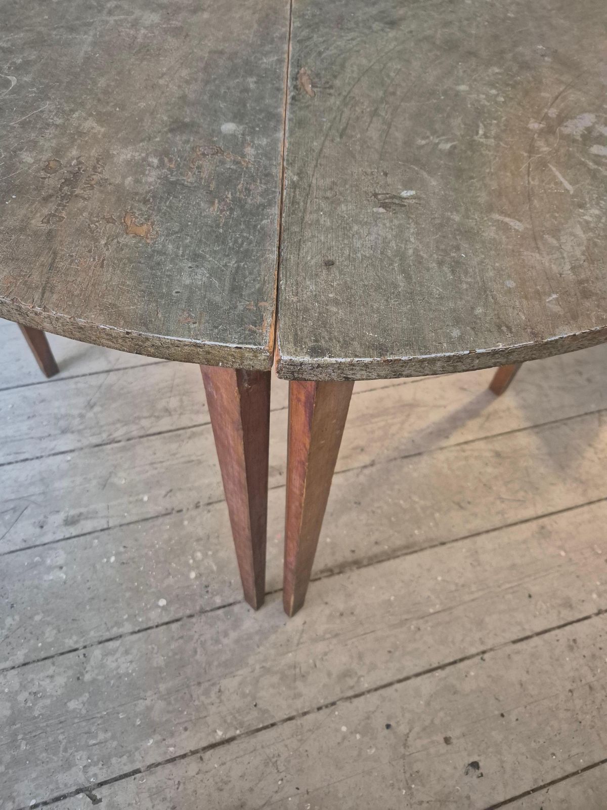 4257.0 Half Moon Tables, Marbled Table Tops, Allmoge /Swedish Provincial Style, 1860s. photo