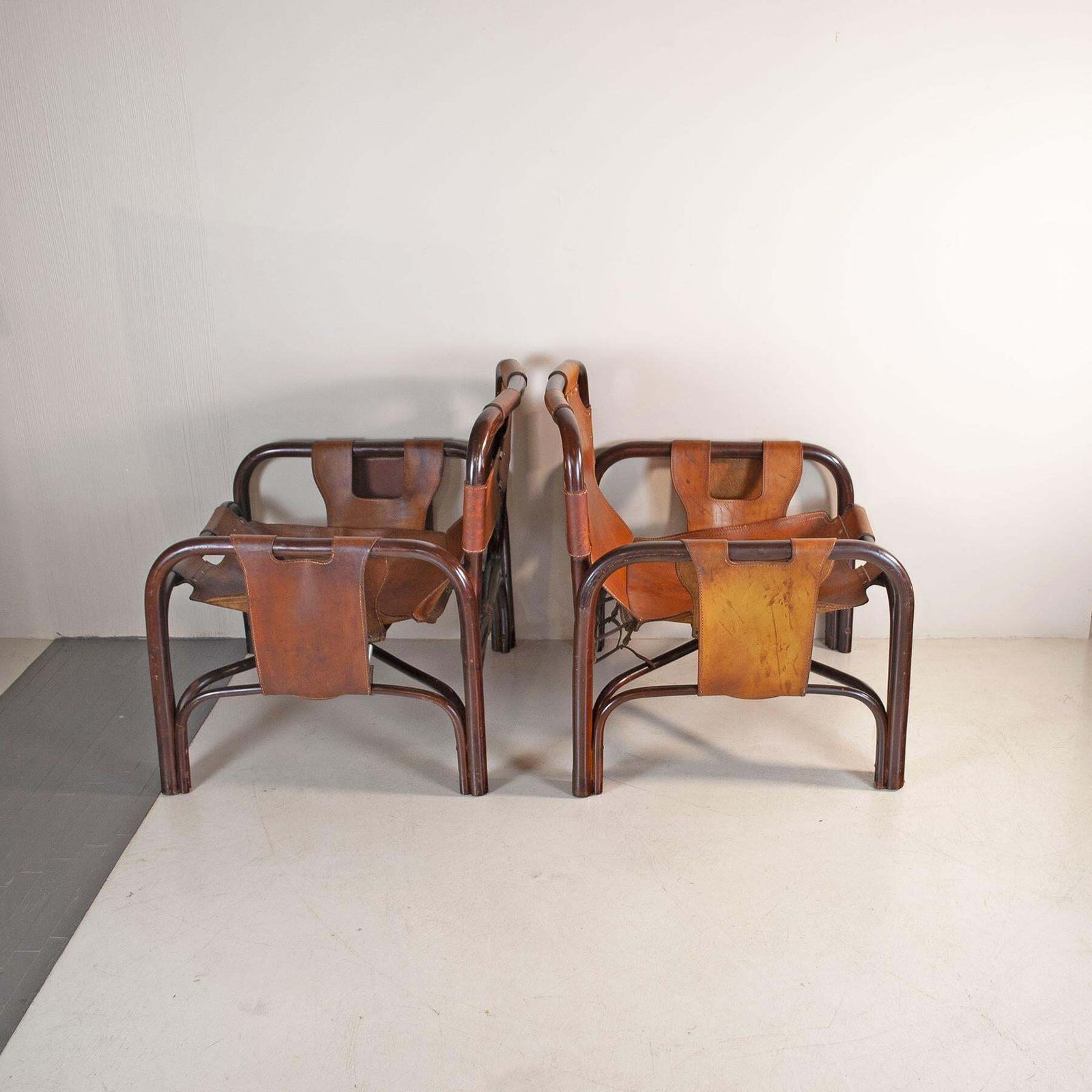 Tito Agnoli Set Of Two Bamboo Cane Armchairs 1960s photo vinterior