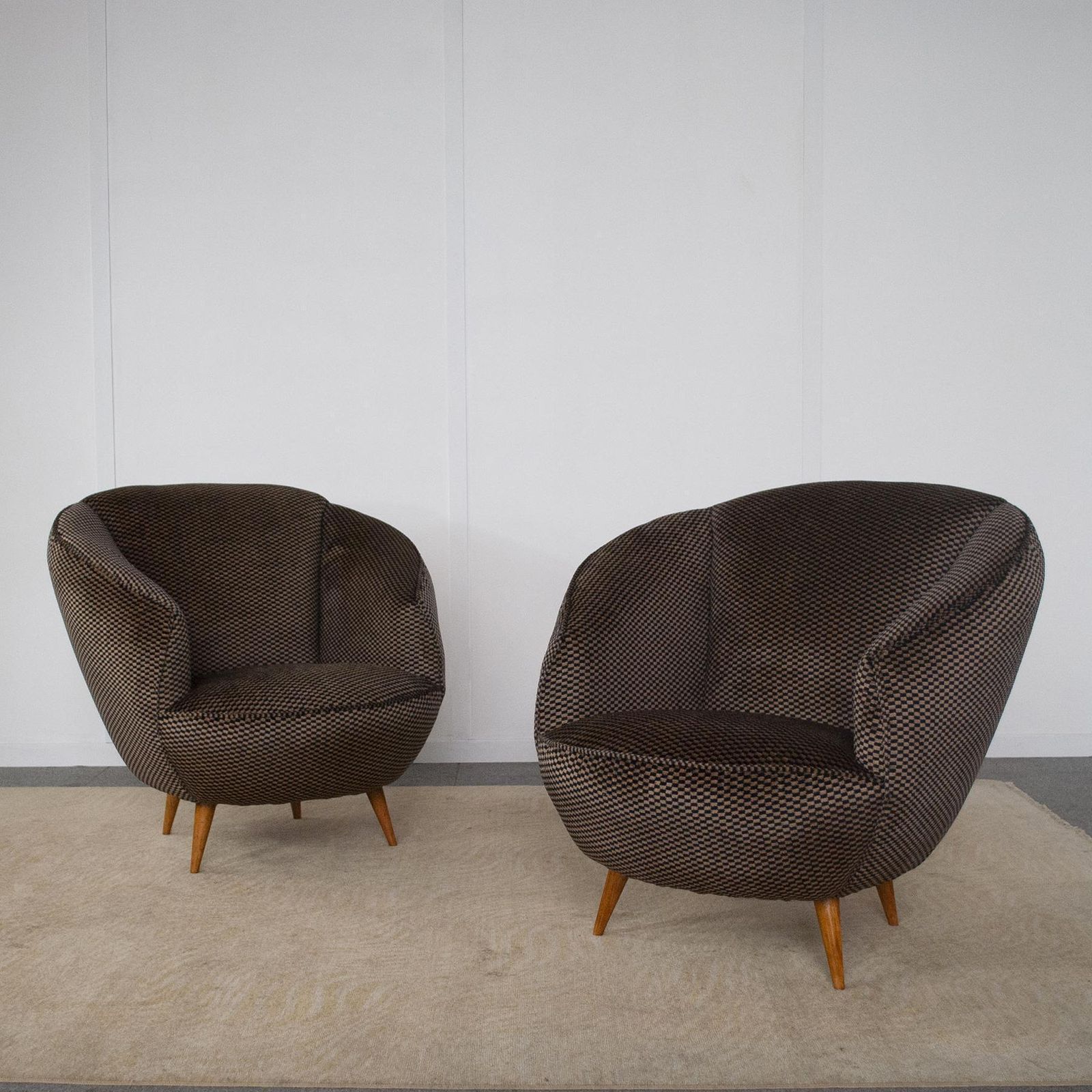 Gio Ponti In The Style Set Of Two Armchairs 1940s photo buy