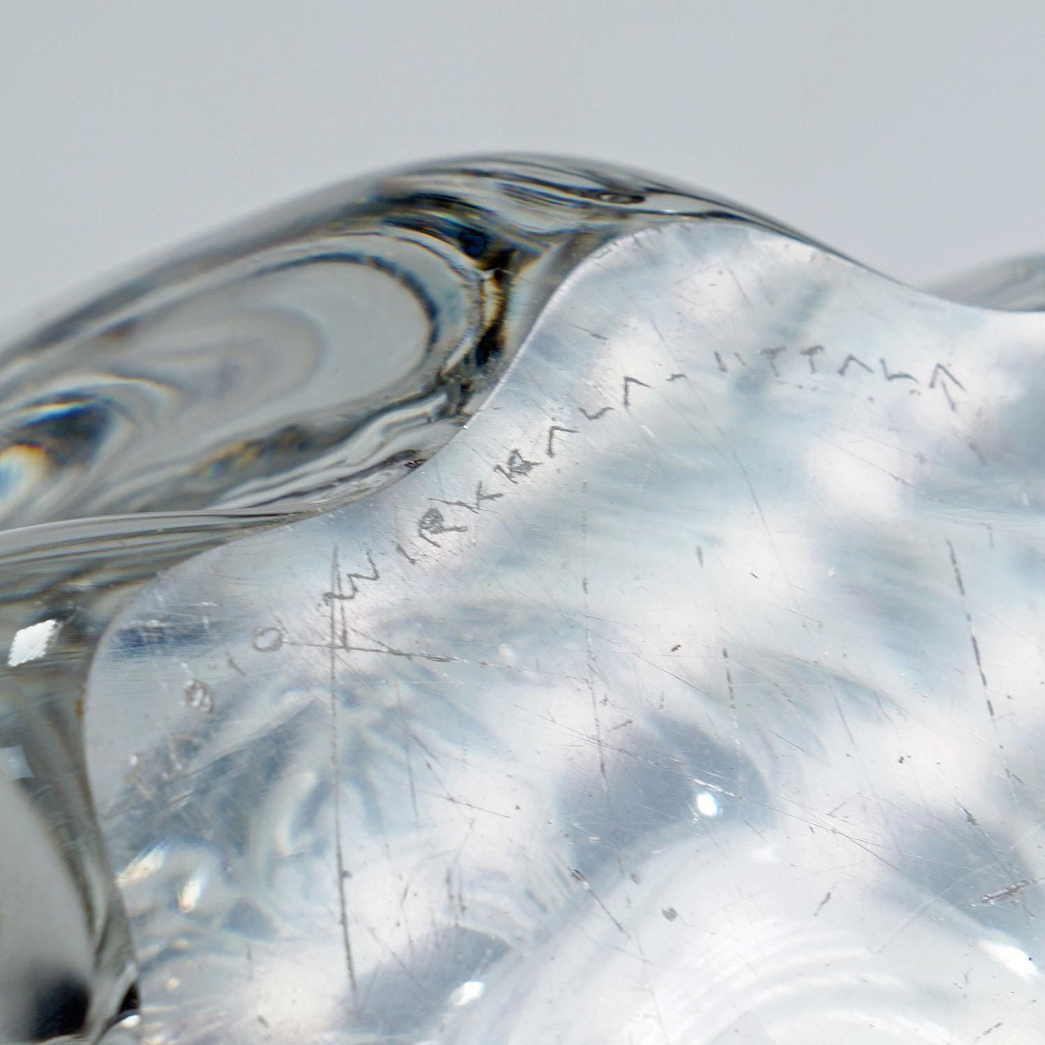Large Stump Of A Tree Art Glass Bowl By Tapio Wirkkala For Iittala 1951 photo vinterior