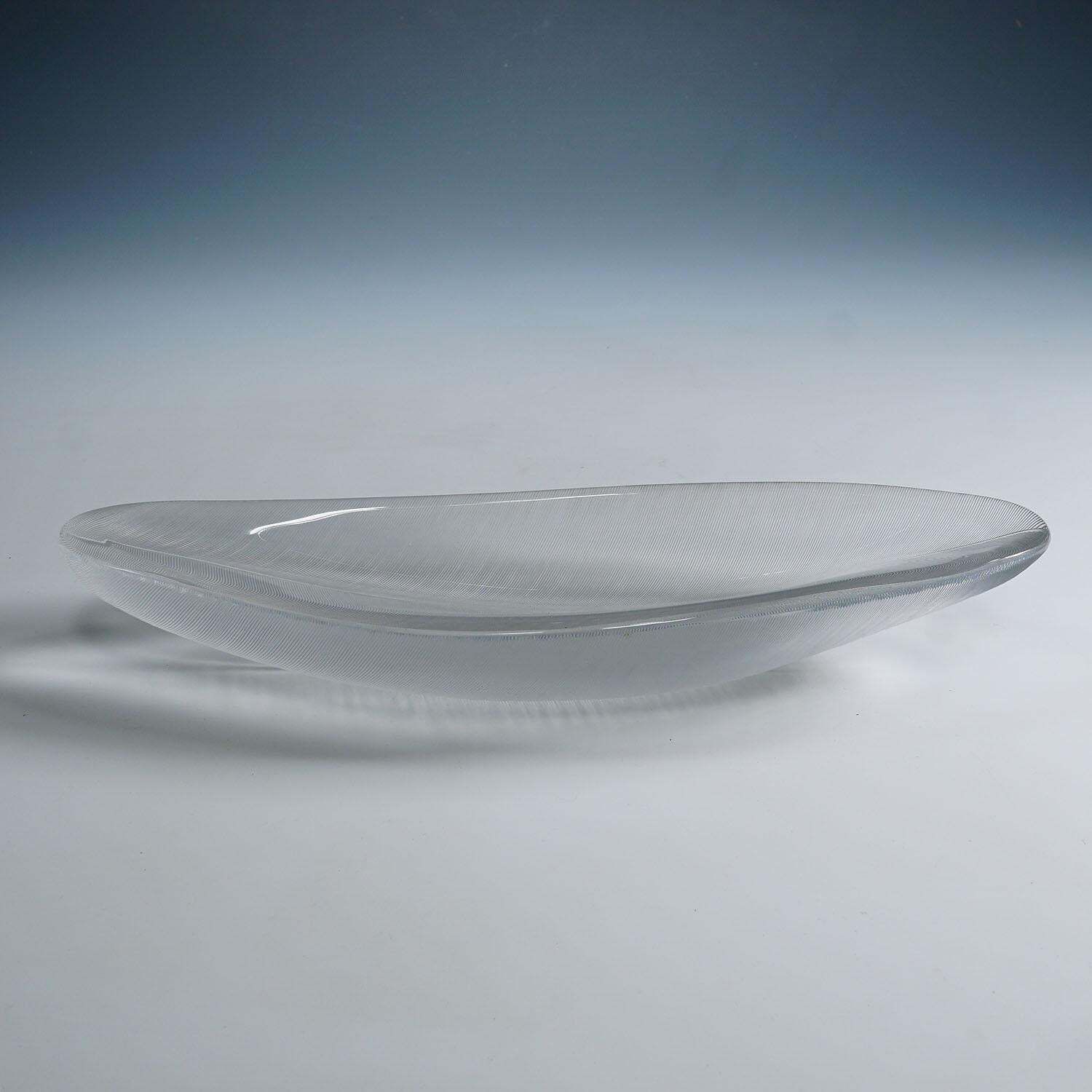 Large Vintage Art Glass Bowl 'Sulka' By Tapio Wirkkala For Iittala 1950s photo furniture