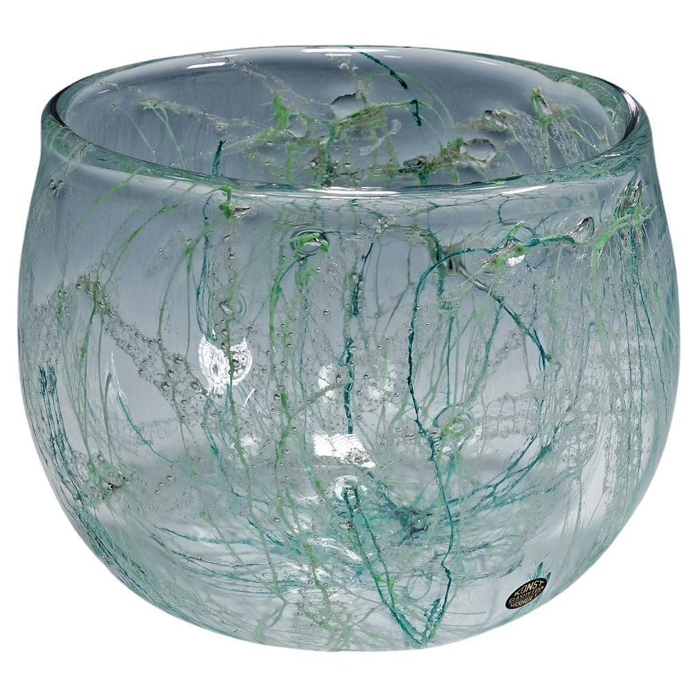 Artglass Bowl Sjogras By Goran Stroemgren For Art Glassworks Urshult Sweden