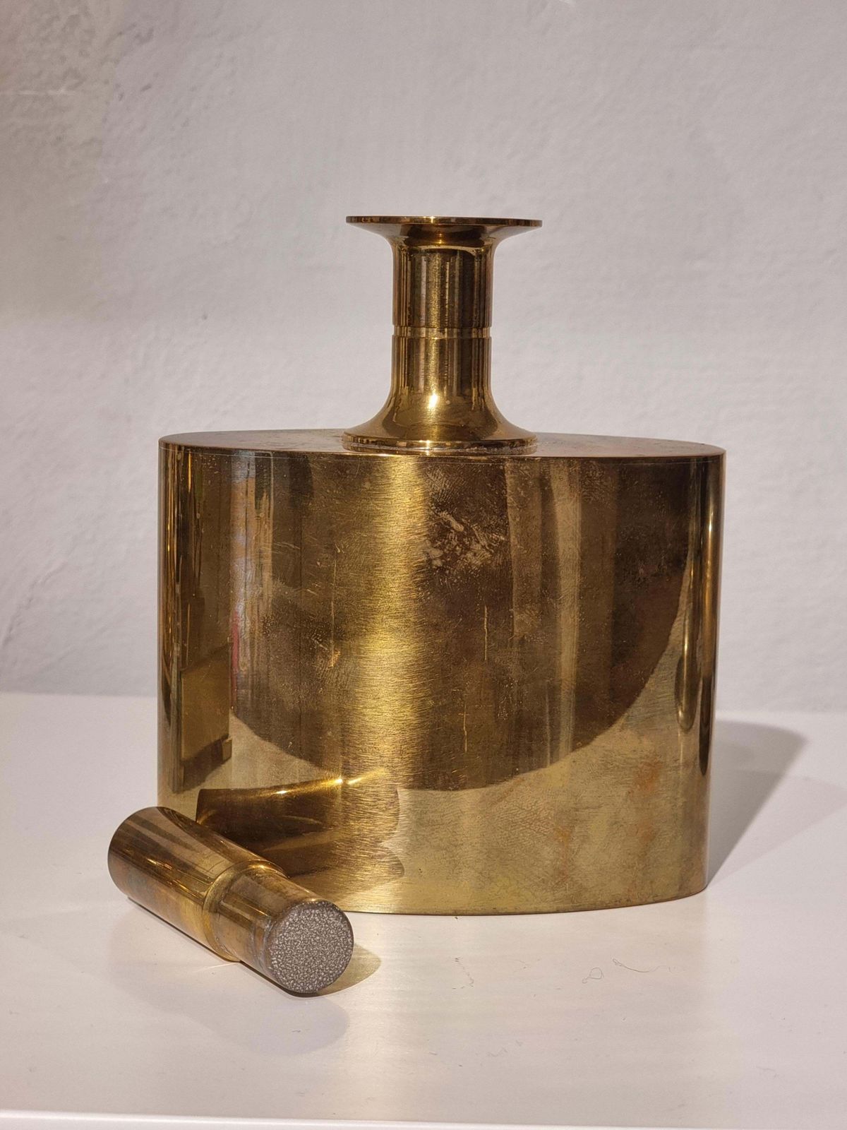 Pierre Forssell, Gilded Brass Flask For Skultuna, Swedish Midcentury photo 542.0