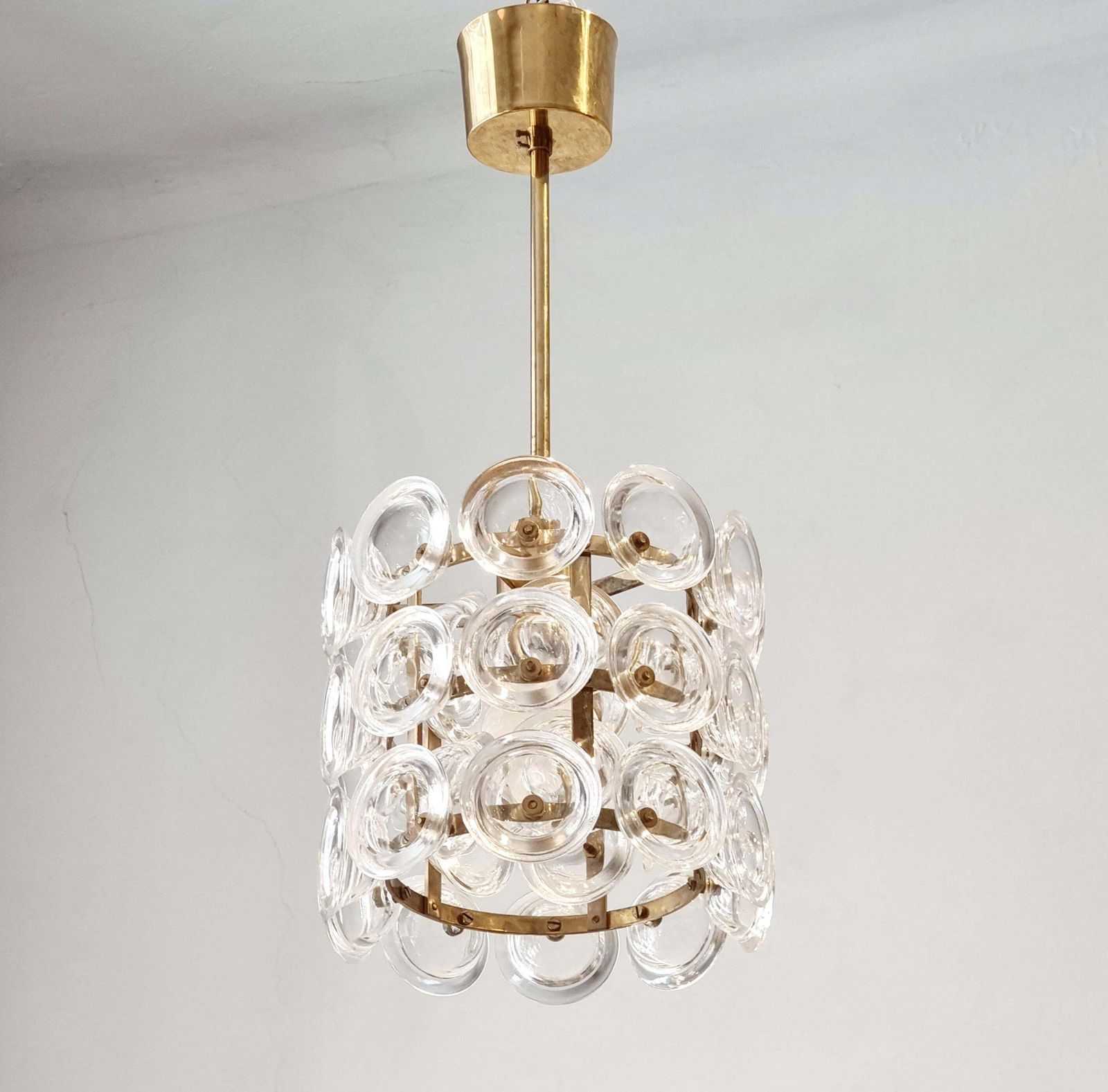 Carl Fagerlund, Glass & Brass Pendant, Fagerhult/Orrefors, Scandinavian Modern photo furniture