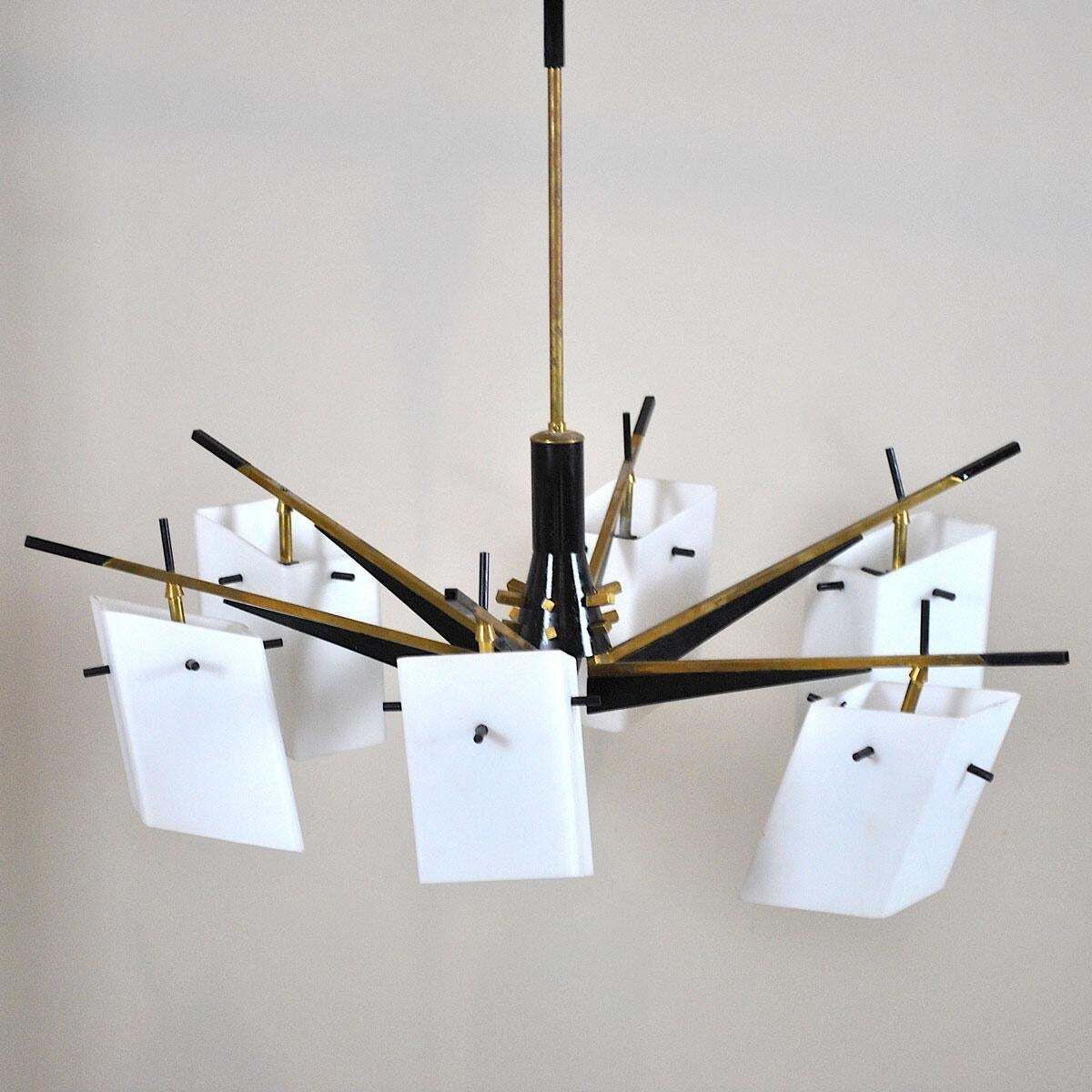 Stilux Chandelier Italian Midcentury From The 1960s photo vinterior