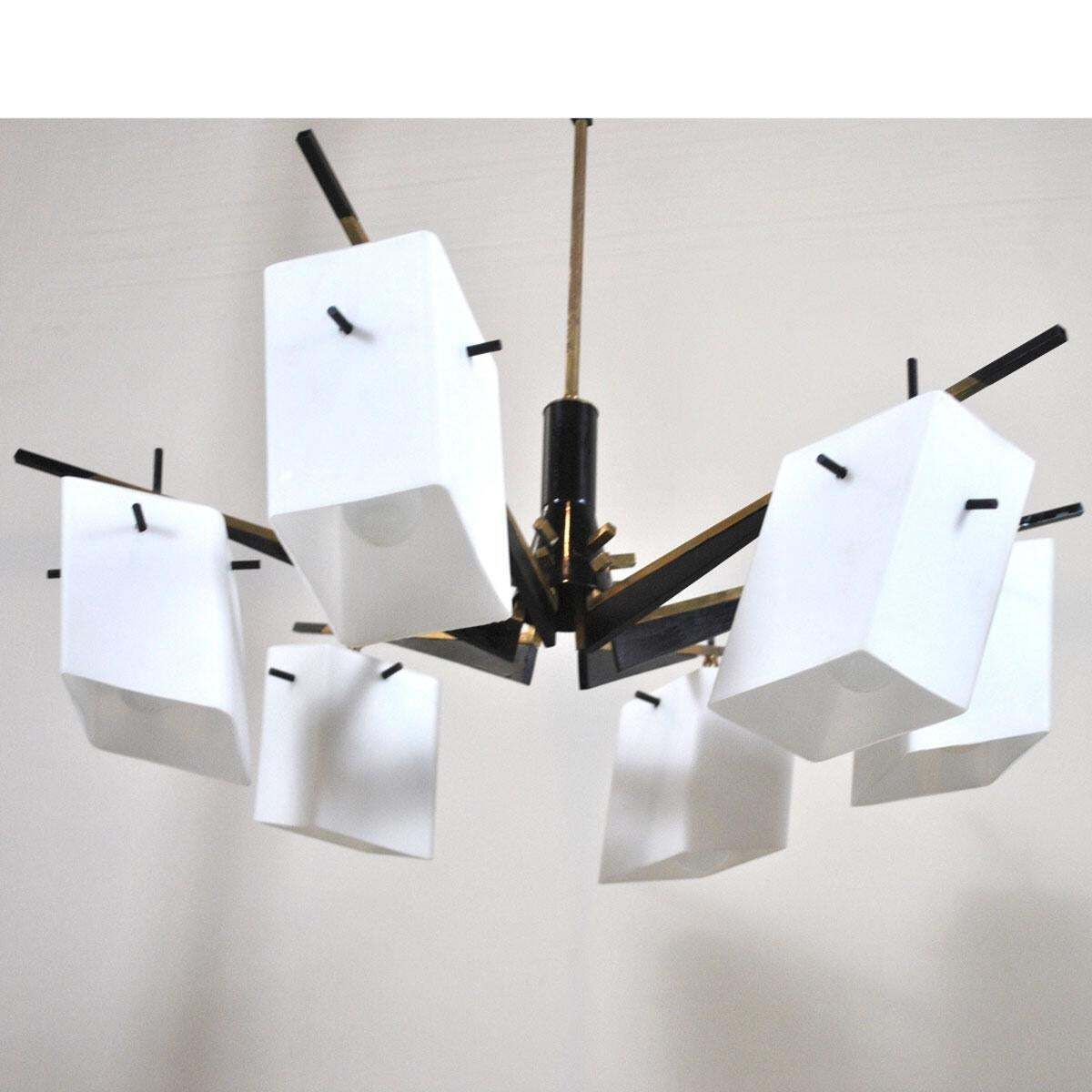 Stilux Chandelier Italian Midcentury From The 1960s photo vintage