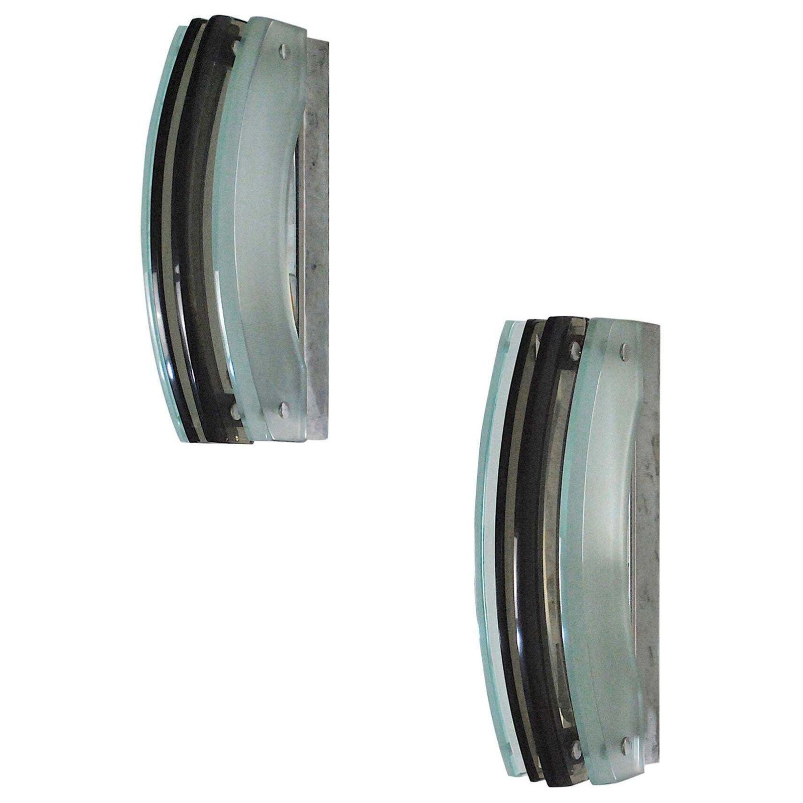 Italian Midcentury Pair Of Sconces In The Style Fontana Arte