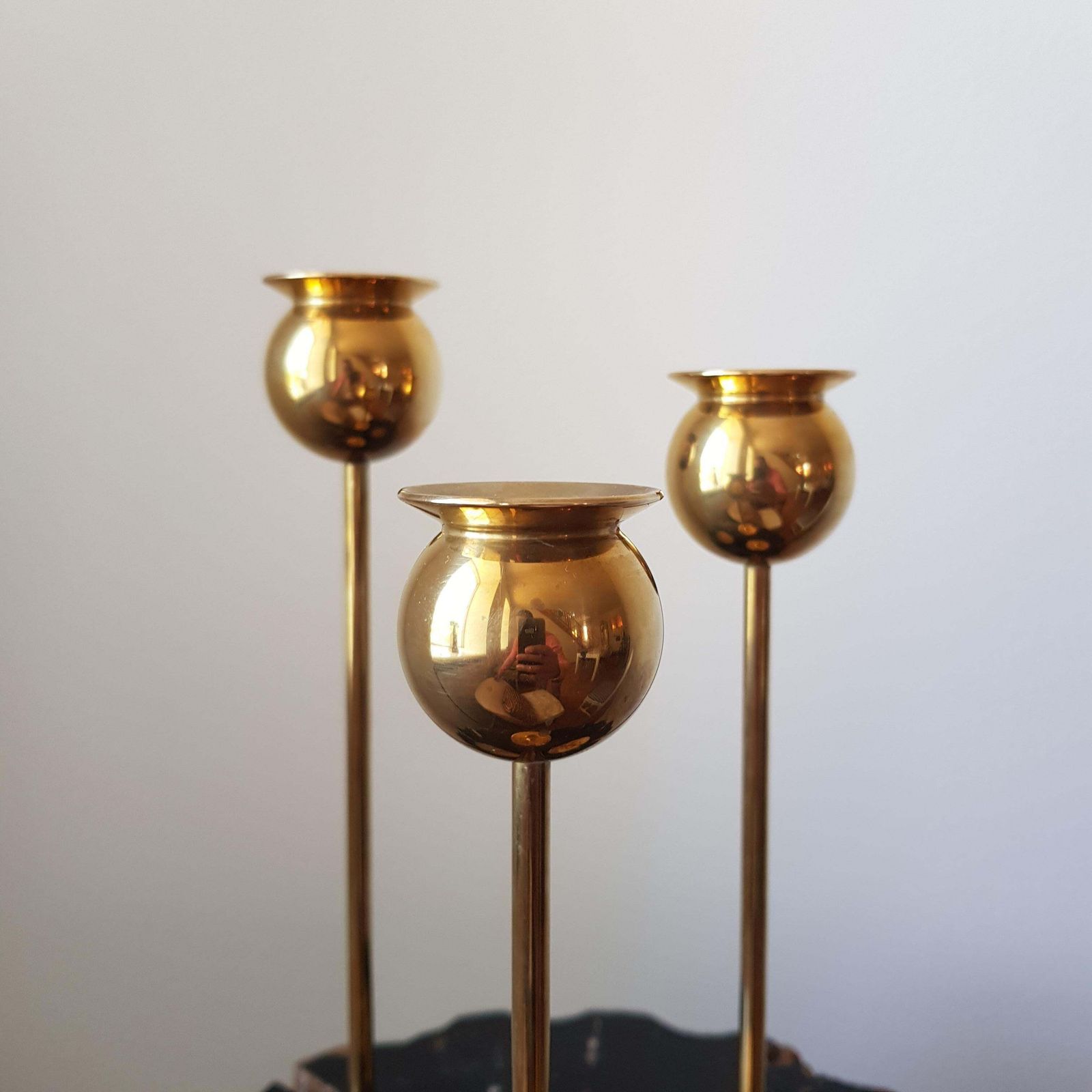 Pierre Forssell, Candlesticks "Tulip" , Brass, Skultuna, Scandinavian Modern photo for sale