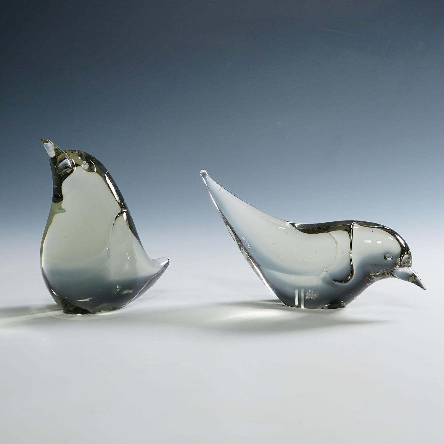Paar Kunstglazen Vogels, Ontworpen Door Livio Seguso, Ca. Jaren 1970 photo furniture