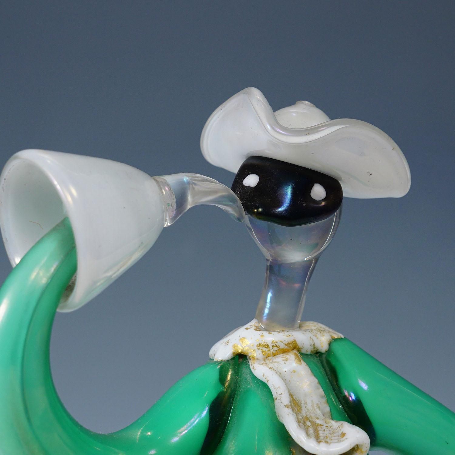 Vintage Murano Art Glass Sculpture Of A Venetian Carnivalist, Seguso Ca. 1940s photo 2952.0