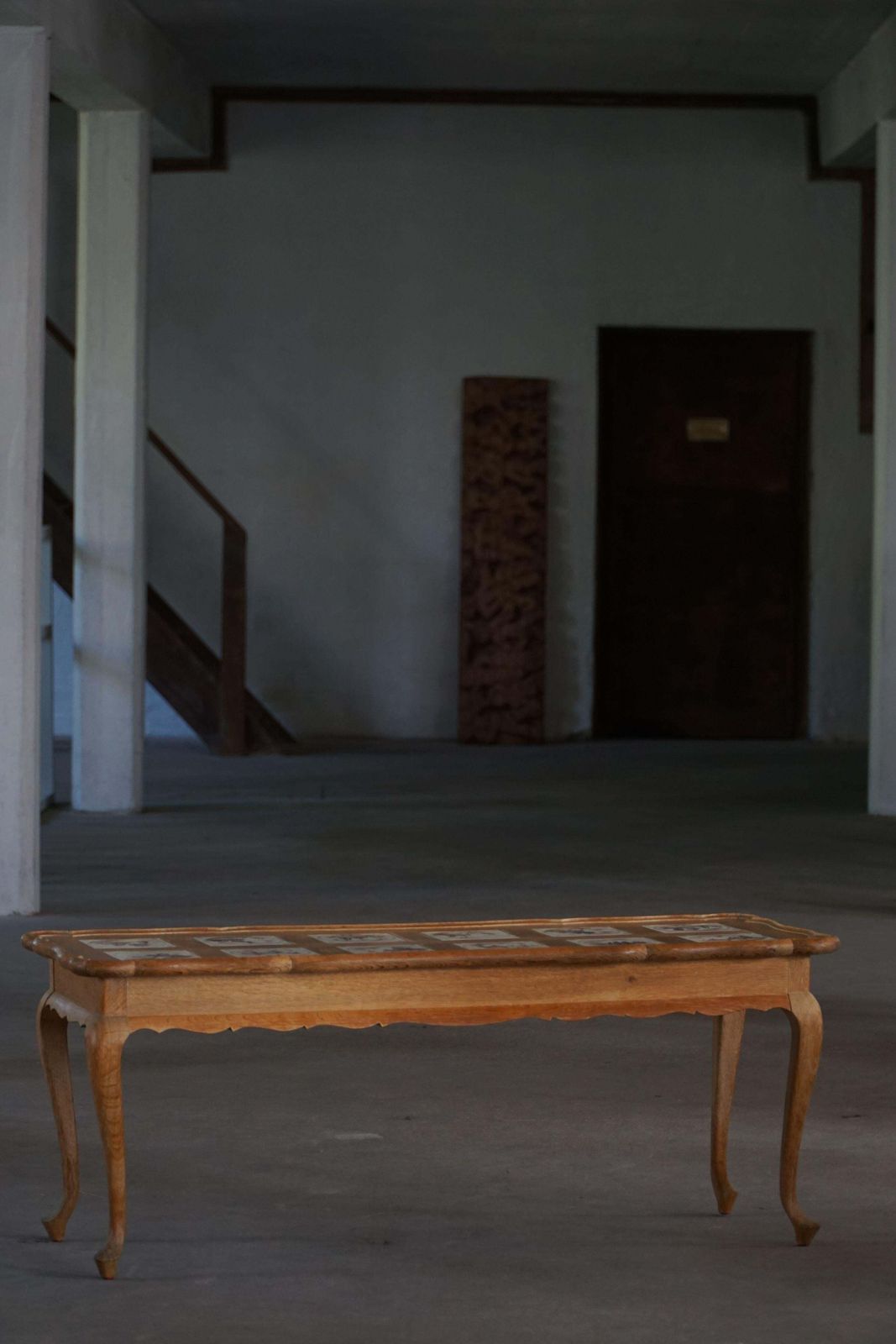 Danish Modern Oak Coffee Table / Console With Tiled Top, Frits Henningsen, 1950s photo for sale