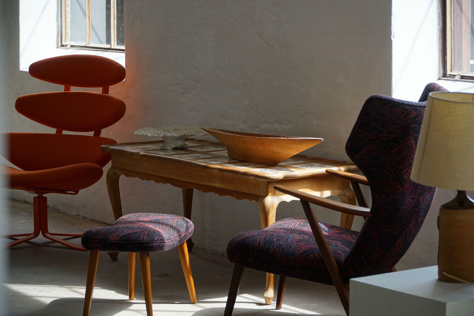 Danish Modern Oak Coffee Table / Console With Tiled Top, Frits Henningsen, 1950s photo 2168.0