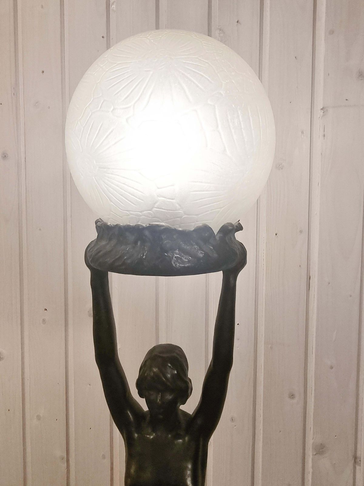 photo buy Table Lamp In Bronze, Gerda Sprinchorn For Herman Bergman Stockholm, Art Nouveau