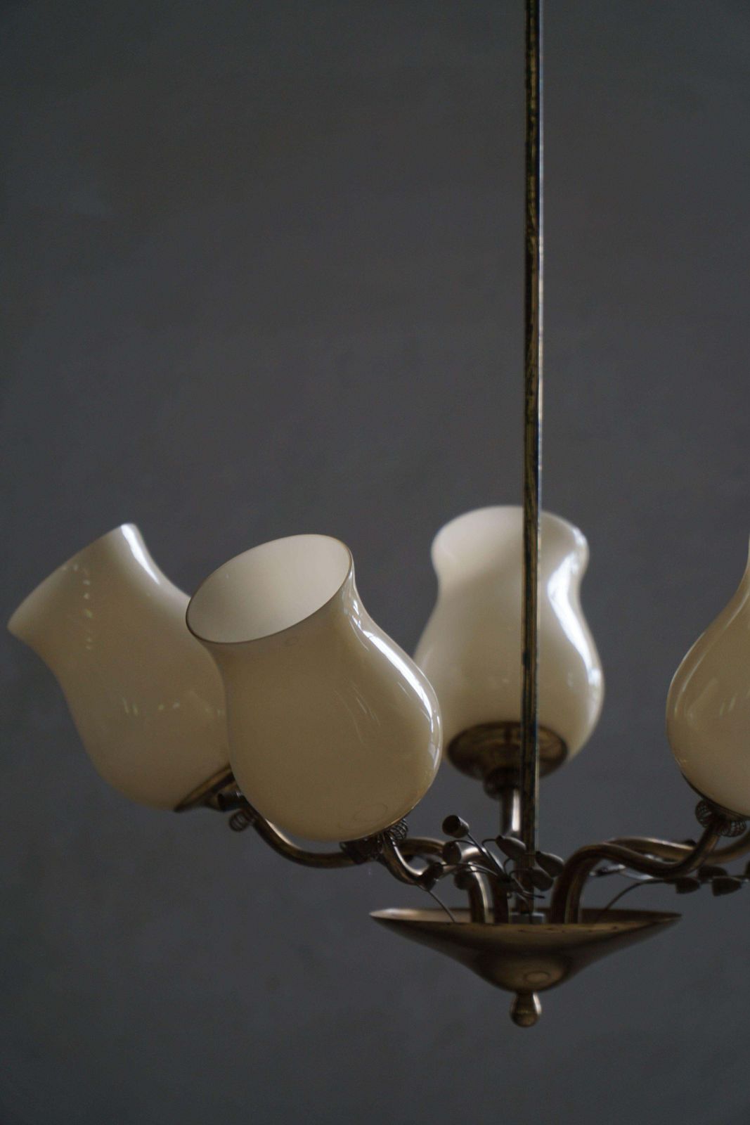 Chandelier In Brass & Glass, Lisa Johansson Pape For Stockmann, Finland, 1940s photo buy