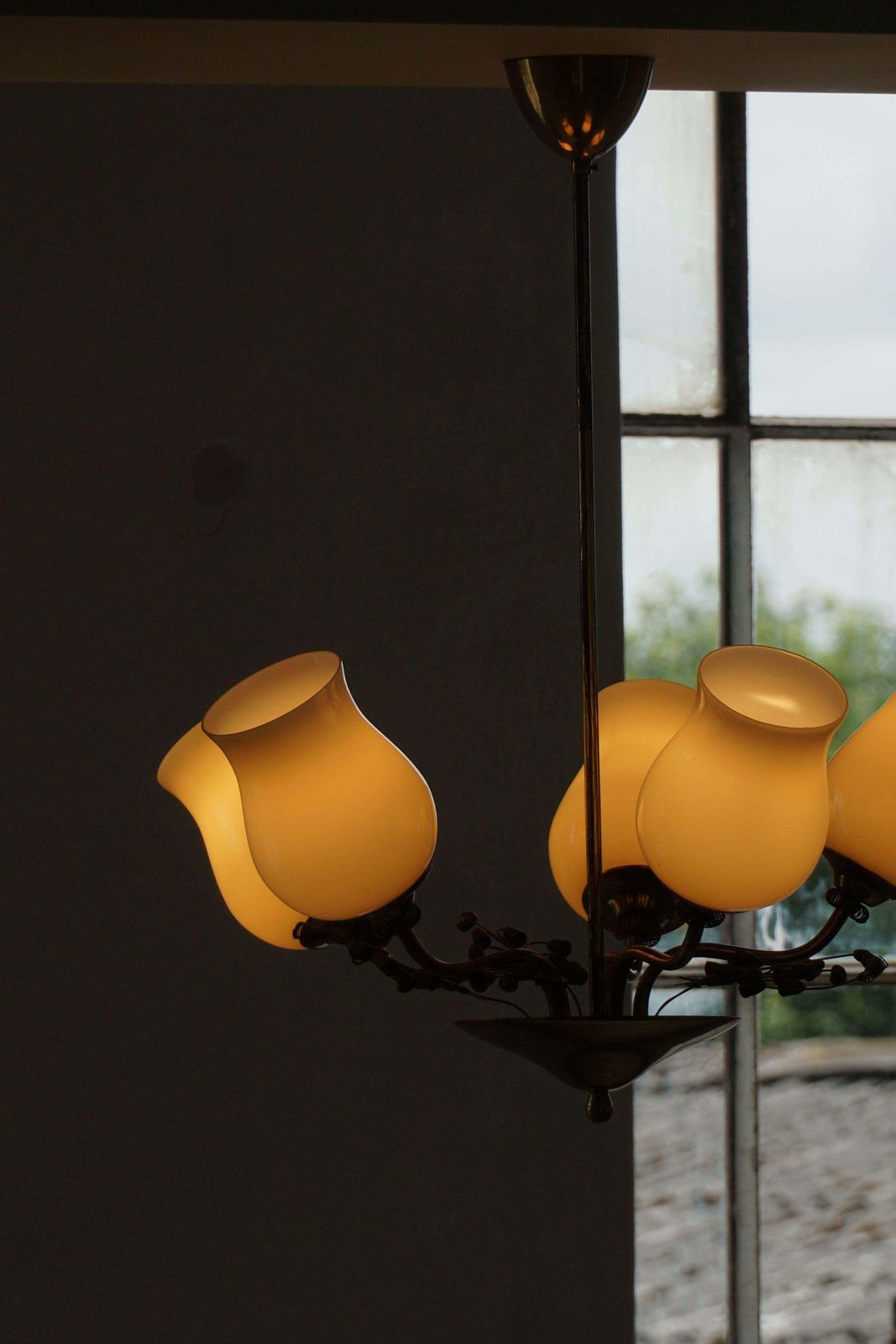 photo furniture Chandelier In Brass & Glass, Lisa Johansson Pape For Stockmann, Finland, 1940s