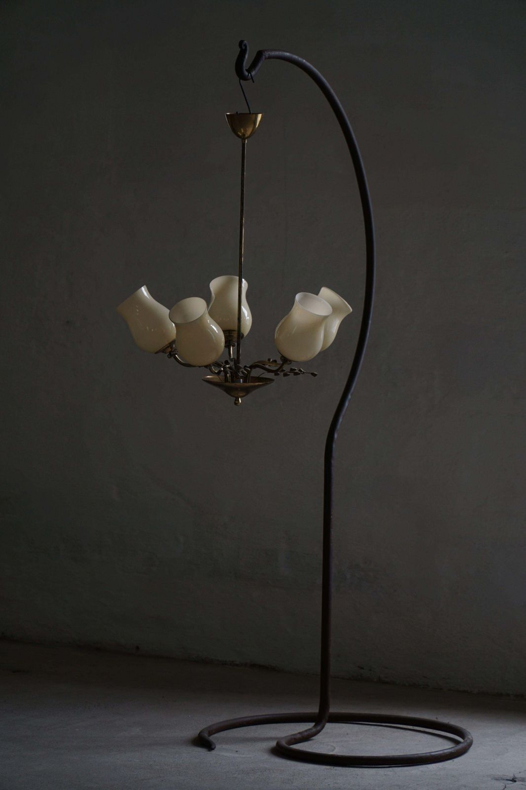 photo vinterior Chandelier In Brass & Glass, Lisa Johansson Pape For Stockmann, Finland, 1940s
