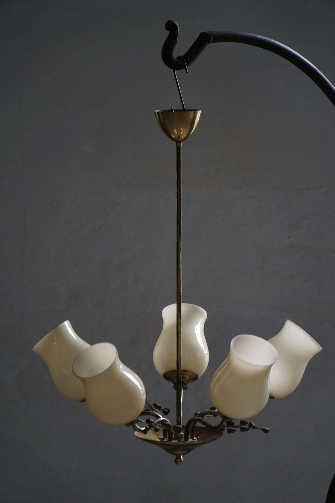 photo buy Chandelier In Brass & Glass, Lisa Johansson Pape For Stockmann, Finland, 1940s