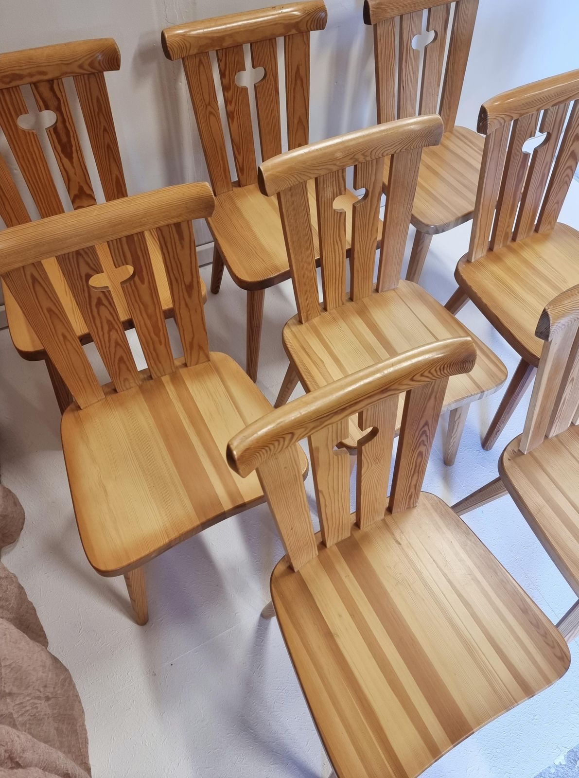 Göran Malmvall, Set '8' With Pine Chairs, Sportstugemöbler / Scandinavian Modern photo Furniture