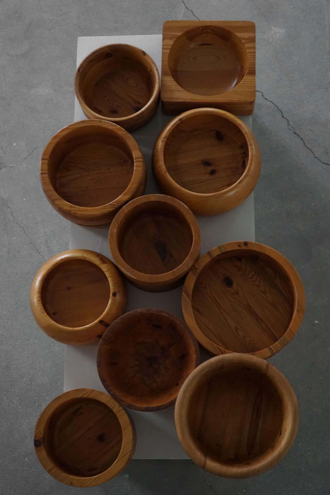 Lot Of 10 Mid Century Swedish Pine Bowls, Crafted By Holmbergs & Varnamo, 1970s photo vinterior