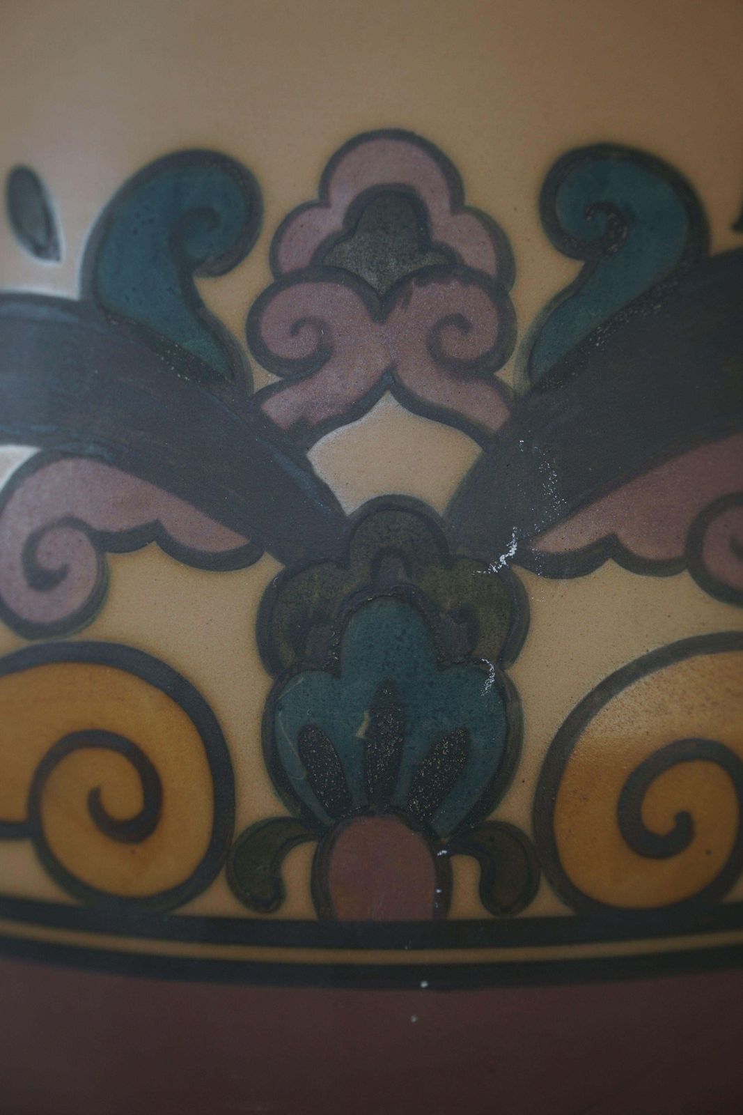 photo buy Colorful Art Nouveau Table Lamp In Terracotta By L. Hjorth, Bornholm, 1930s