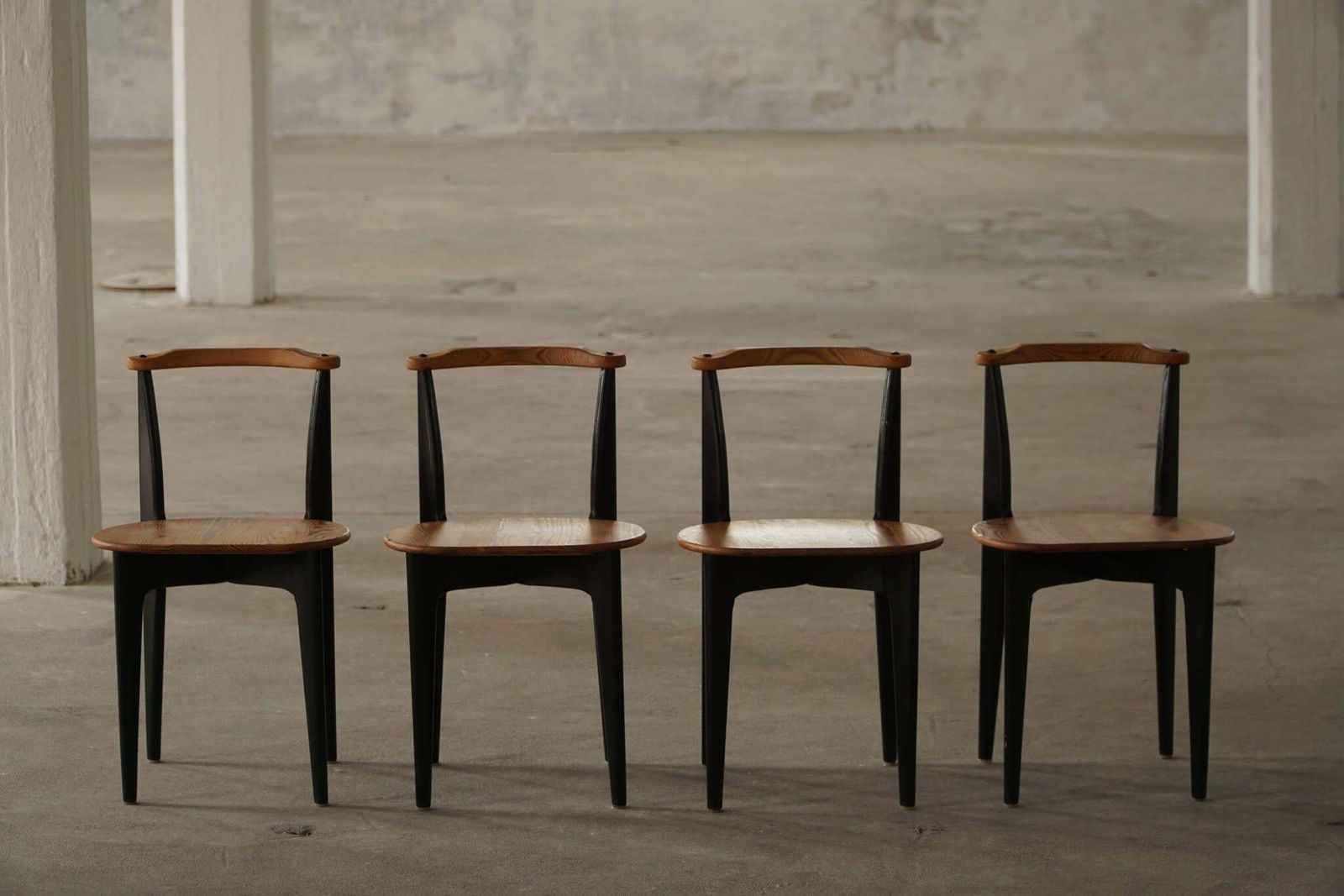 Furniture Set Of 4 Chairs 'Thema' In Pine By Yngve Ekström, Swedese, Swedish Modern, 1954. photo