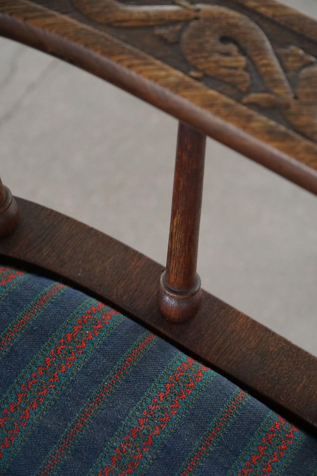 Scandinavian Armchair In Solid Oak With A Cushion, Folk Art, Early 19th Century photo 947.0