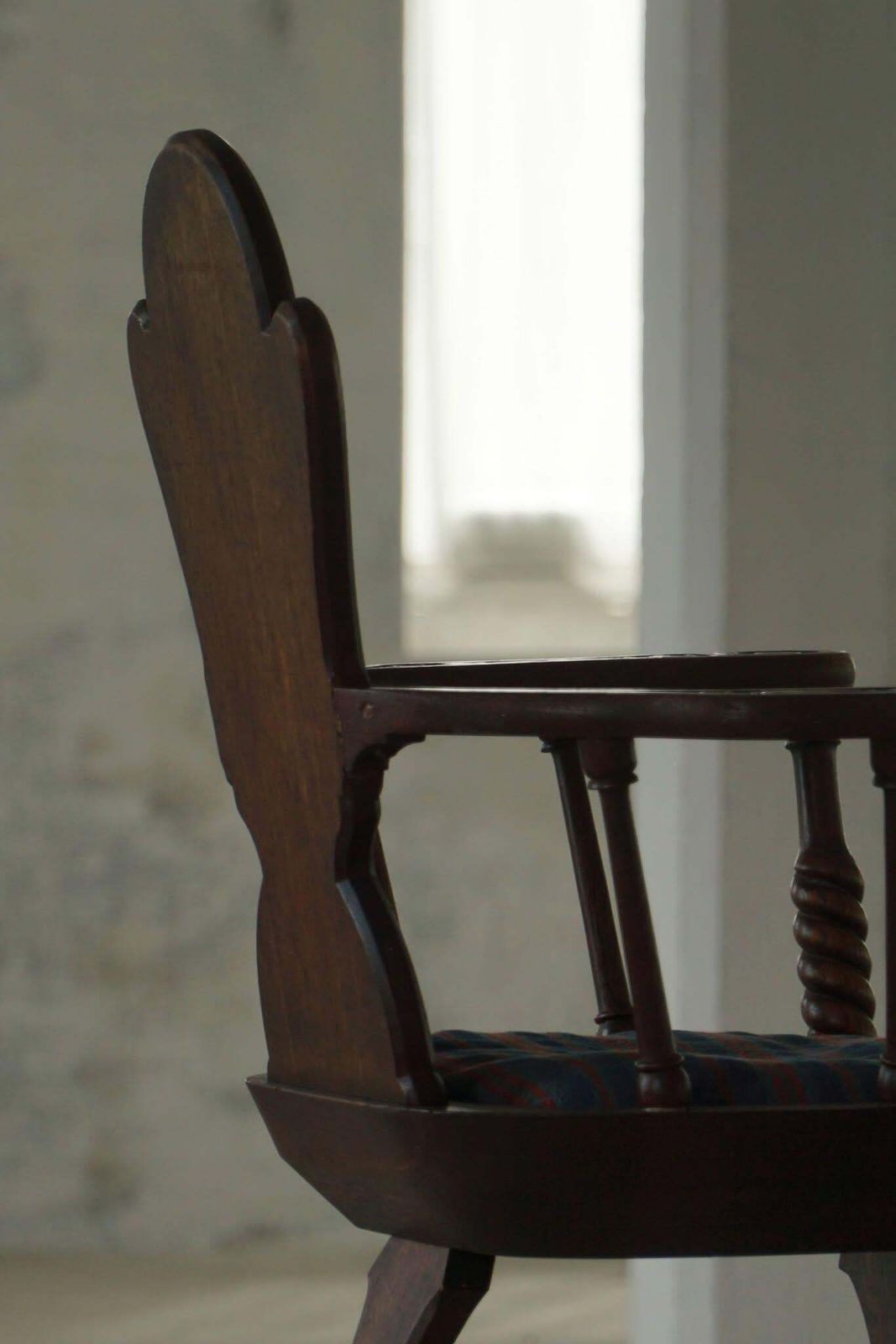 Scandinavian Armchair In Solid Oak With A Cushion, Folk Art, Early 19th Century photo buy
