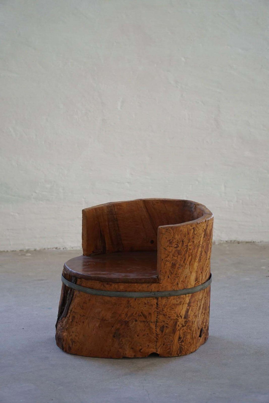 Primitive Stump Chair In Pine, Hand Carved, Swedish Modern, Wabi Sabi, 1900s photo 1463.0