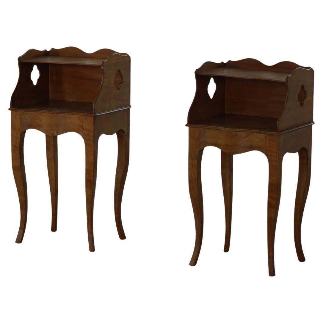 Danish Modern, A Elegant Pair Of Nightstands In Nutwood, 1940s