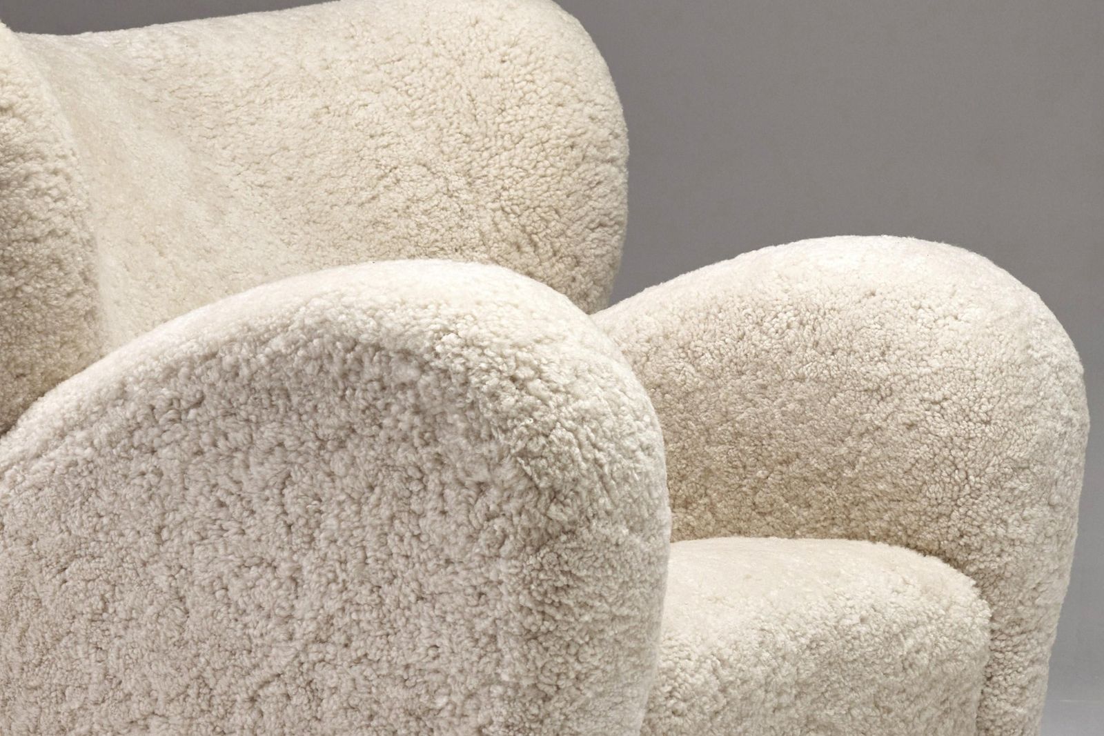 photo furniture Marta Blomstedt  Sheepskin Wing Chairs For The Aulanko Hotel, Finland, 1930s.