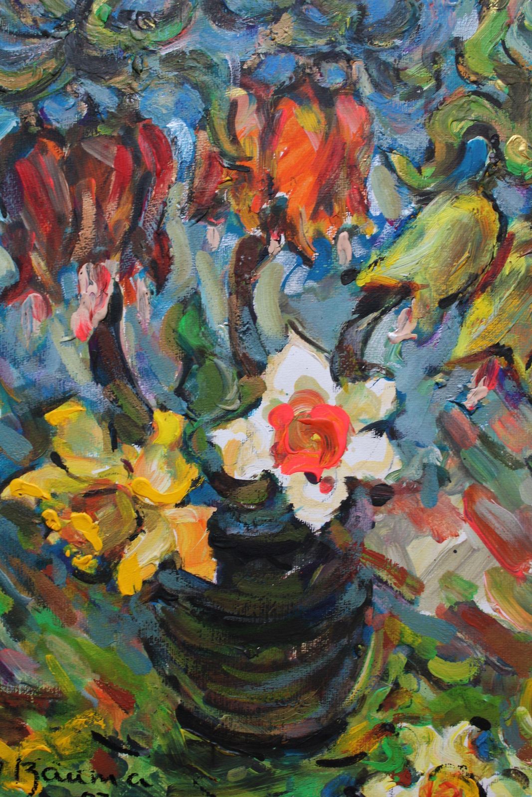 Dzidra Baumatulips And Daffodils  2007. Paper, Mixed Media, 70x50 Cm2007 photo for sale