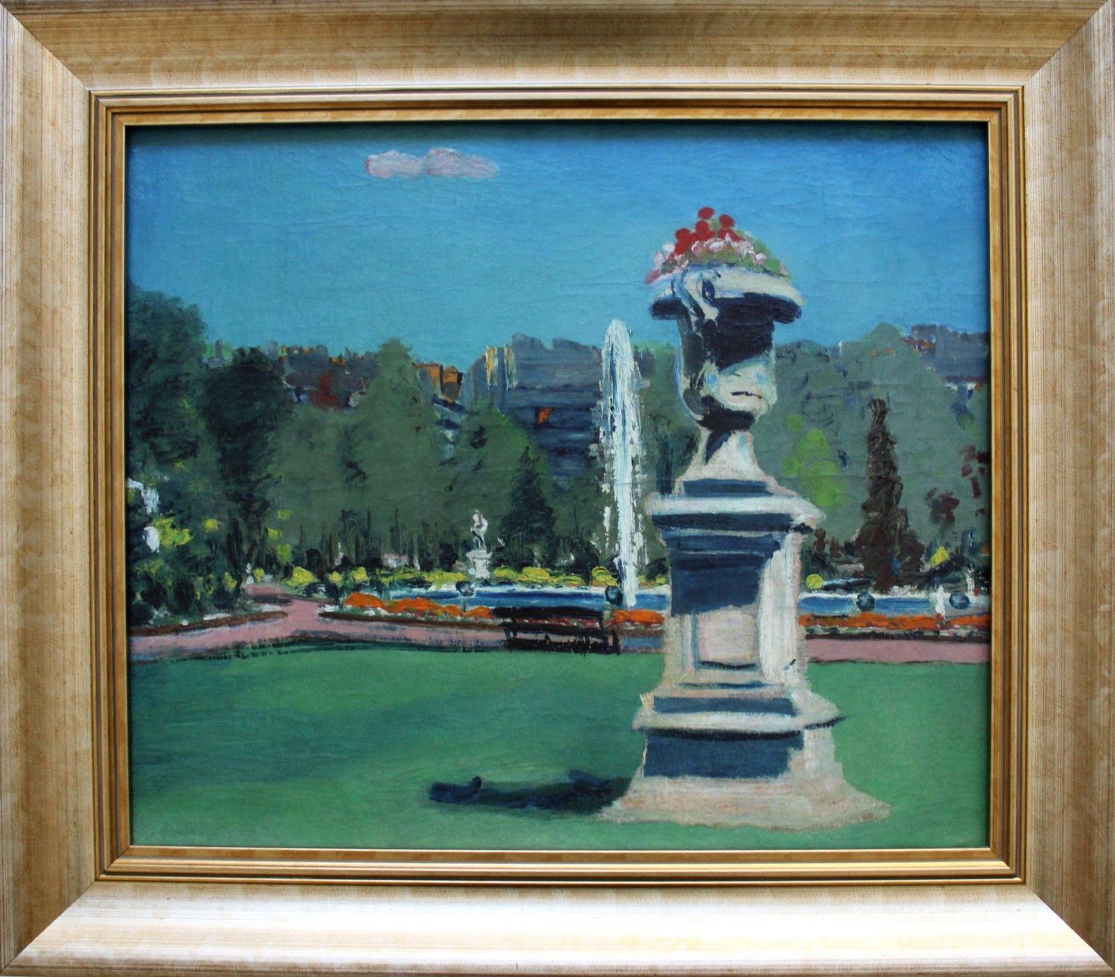 Rudolfs Pinnisluxembourg Garden, 47x54 Cm, Oil/Cardboard, 19391939