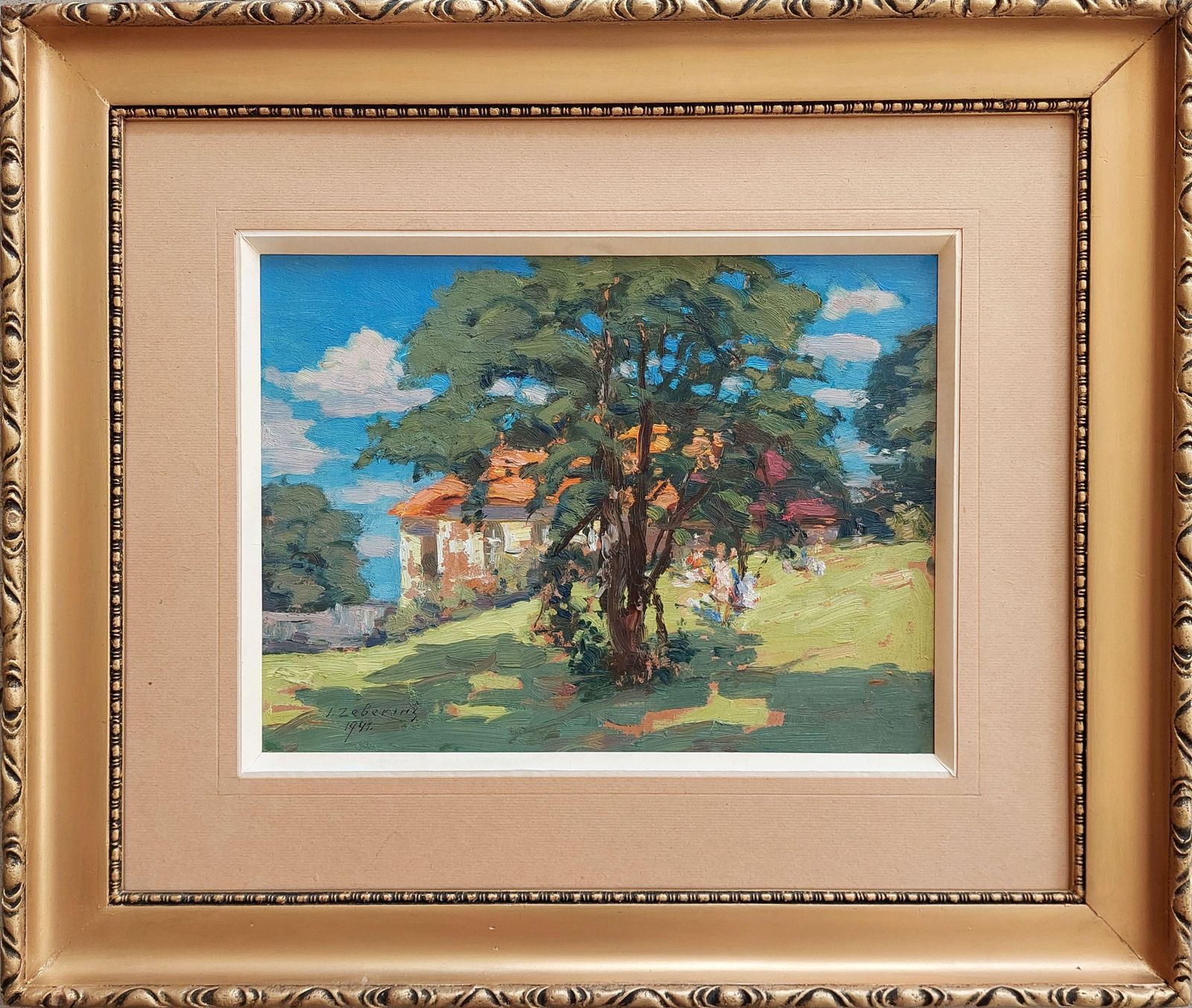 Indrikis Zeberins In The Sun  1942, Oil On Cardboard, 24x33 Cm1942 photo furniture
