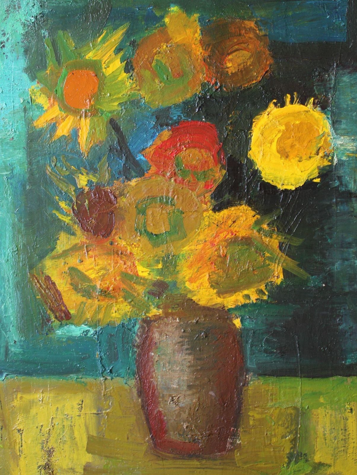 Aleksandr Rodin (1922 2001)sunflowers. 1984, Oil On Canvas, 90x60 Cm1984 photo furniture