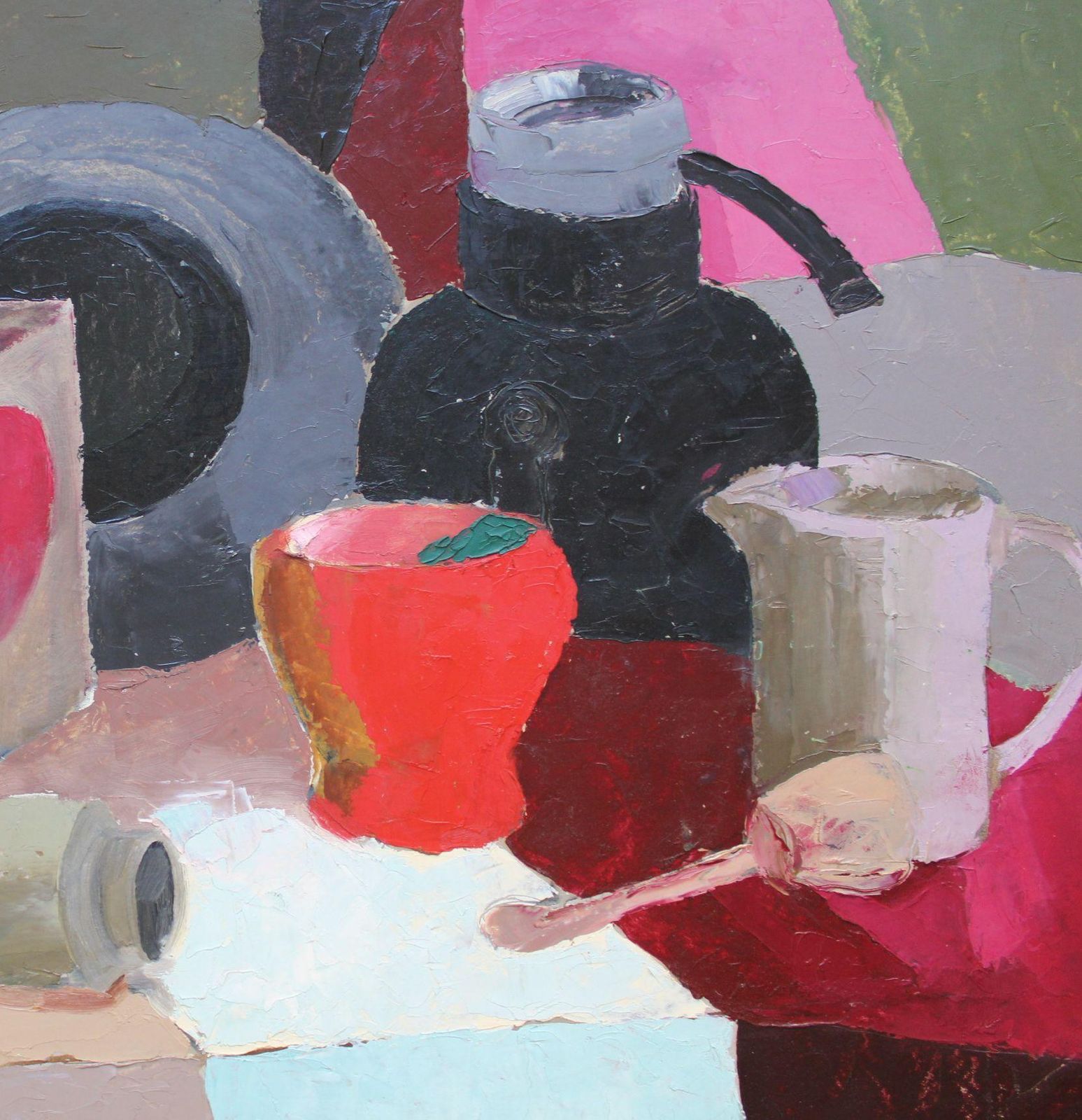 Aija Zarinastill Life  Oil/Cardboard, 69x99 Cm.1981 photo furniture