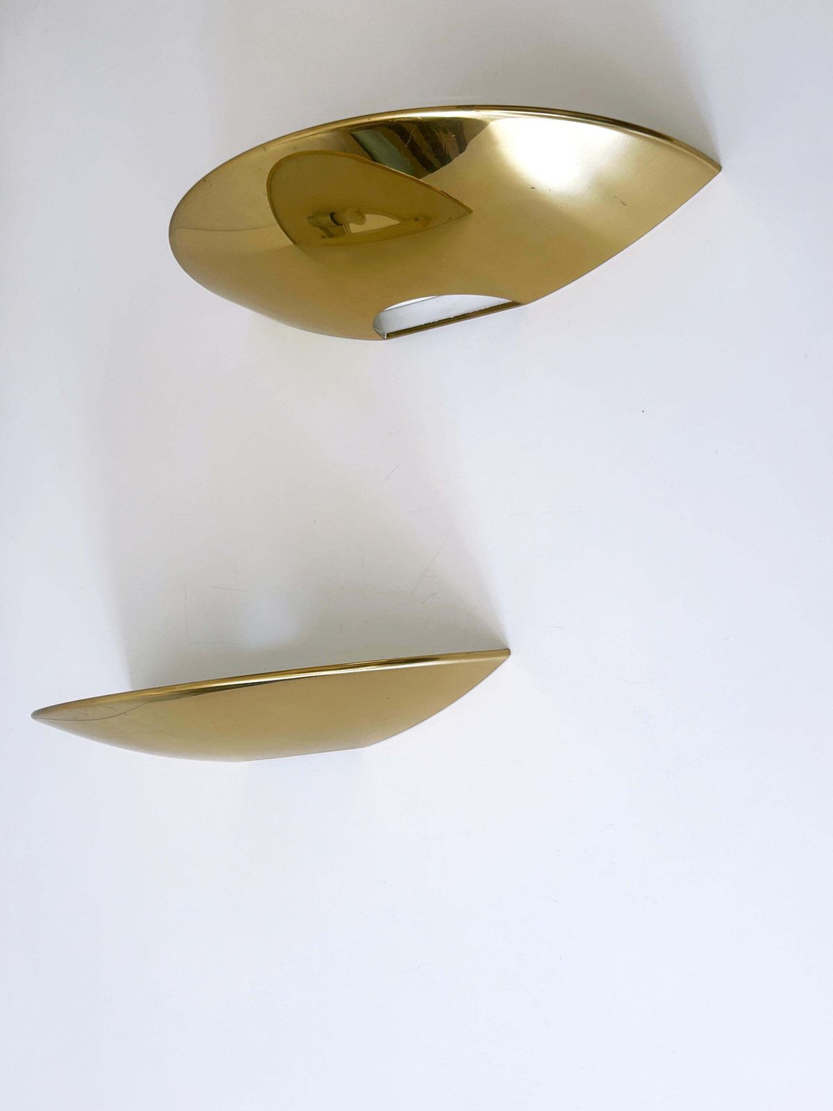photo for sale Set Of Two Elegant Brass Wall Lamps Or Sconces By Florian Schulz Germany 1970s