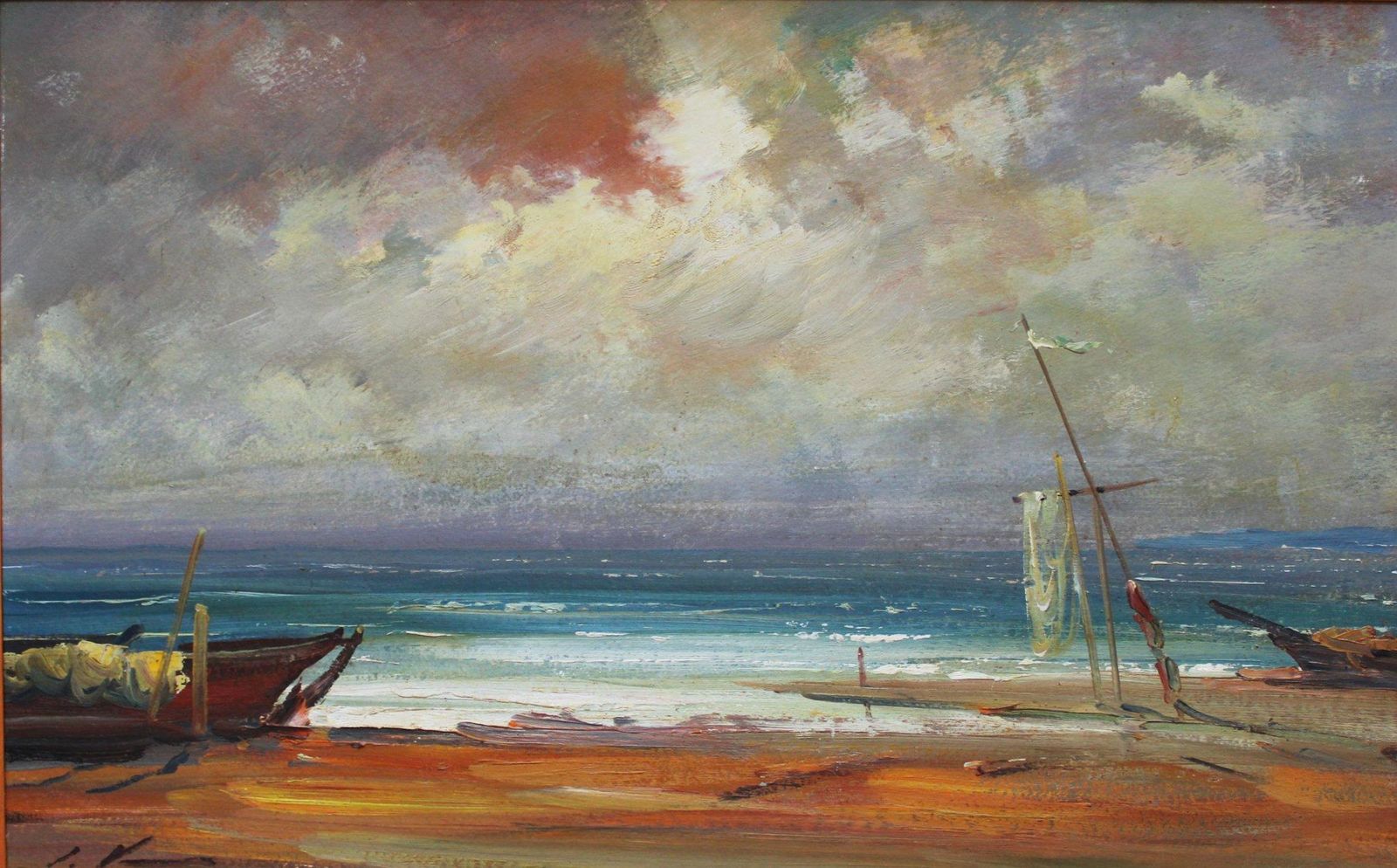 Stanislav Kreicsthe Storm Has Passed. 1978, Cardboard, Oil, 40x64 Cm1978