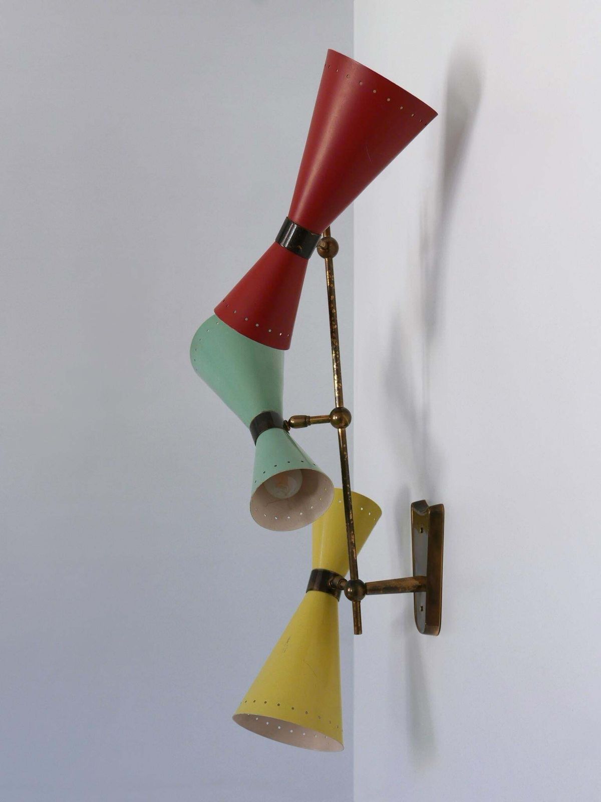 Lighting Exceptional Three Armed Diabolo Sconce Or Ceiling Fixture By Bag Turgi 1950s photo