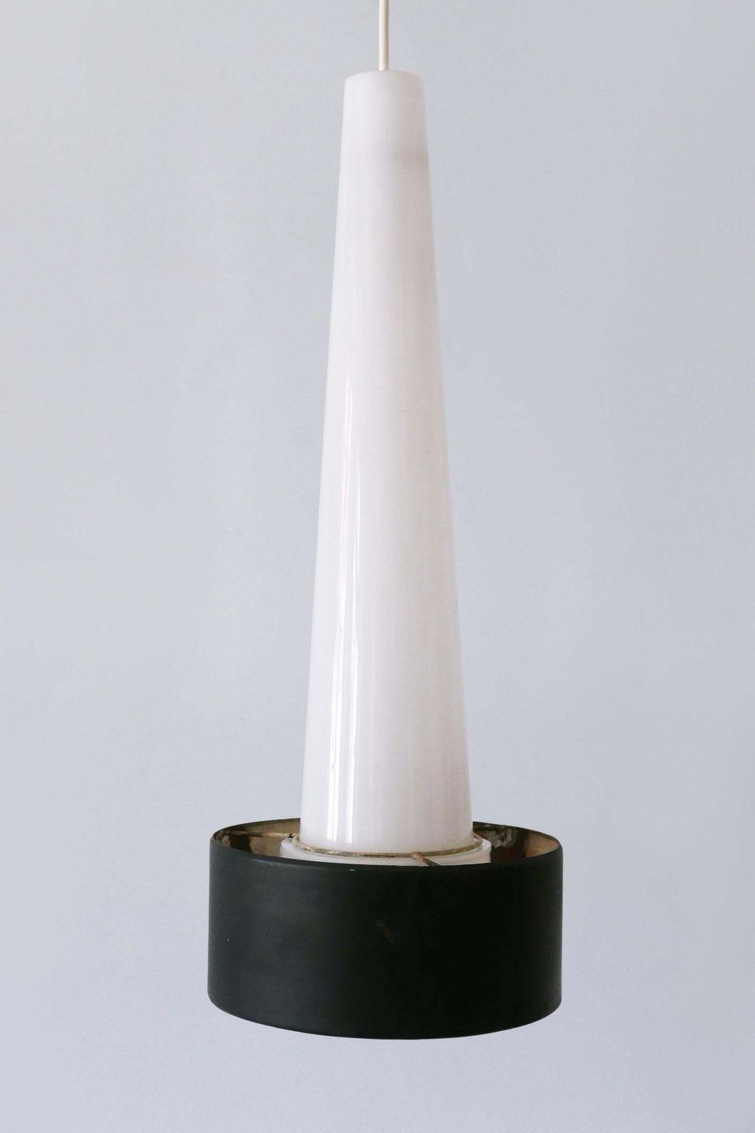 Xl Mid Century Lucite & Metal Church Pendant Lamp Or Hanging Light Germany 1960s photo vintage