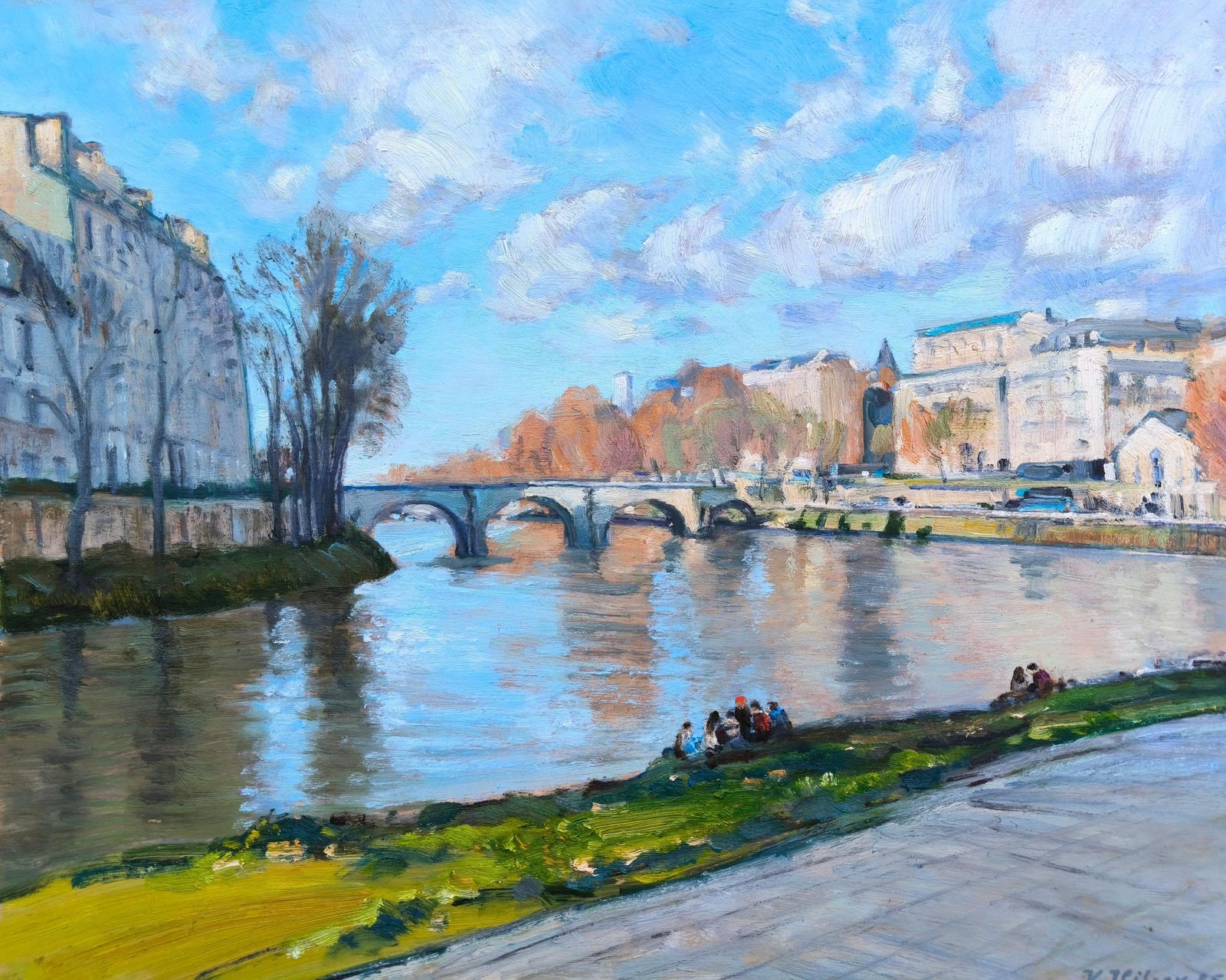 Vladimir Ilibayev Spring In Paris.Cardboard/ Oil, 47 X 59 Cm, 20252025