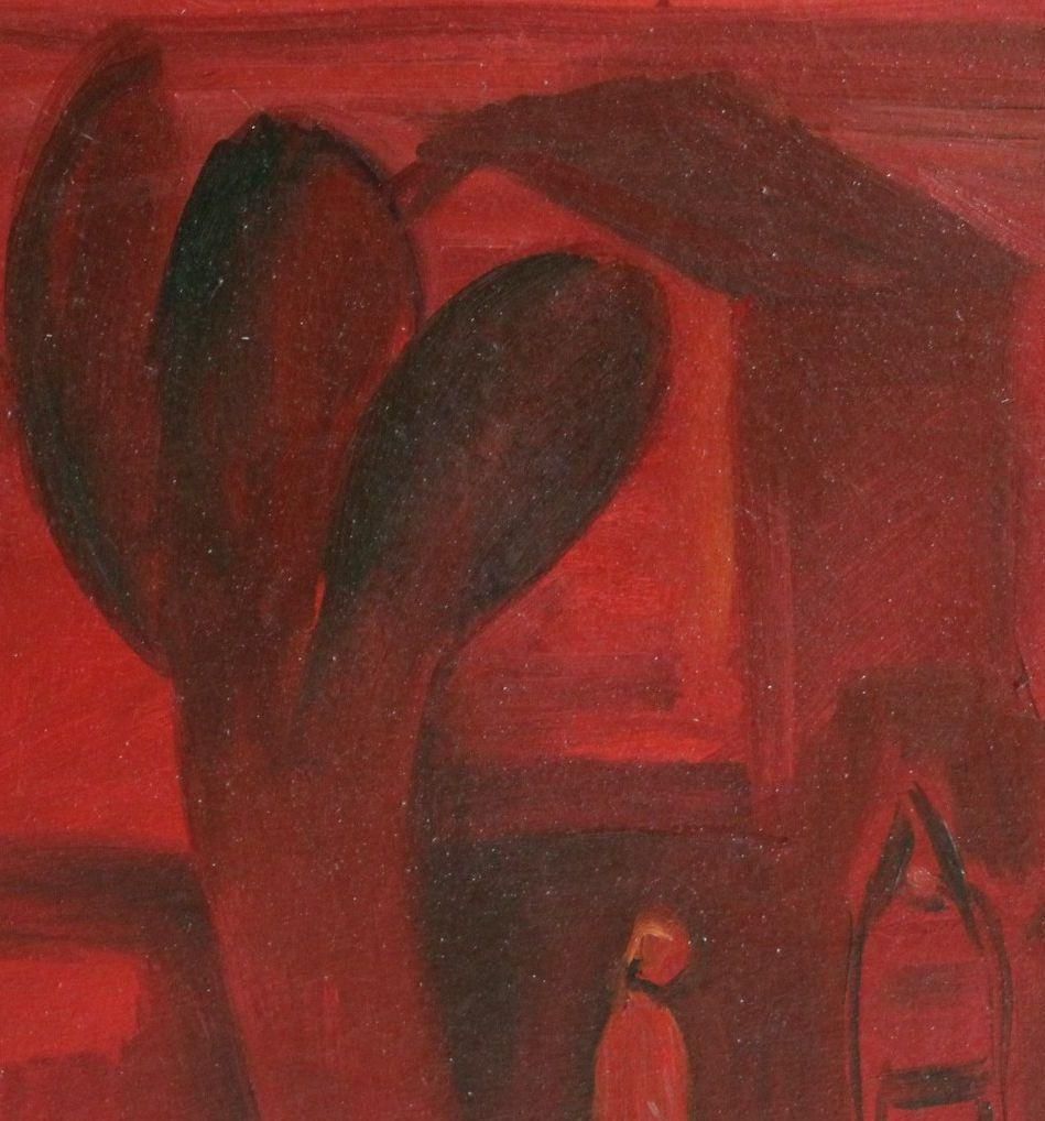 Aleksandr Rodin (1922 2001)red Landscape1991 photo furniture