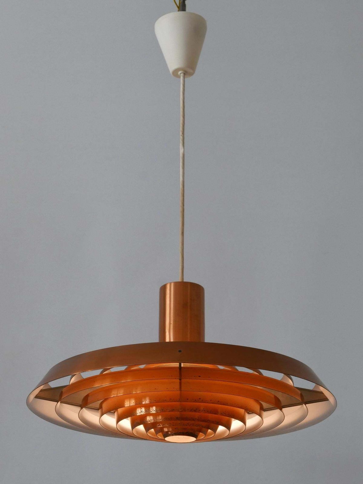 3984.0 Rare Copper Plate Pendant Lamp By Poul Henningsen For Louis Poulsen Denmark 1958 photo