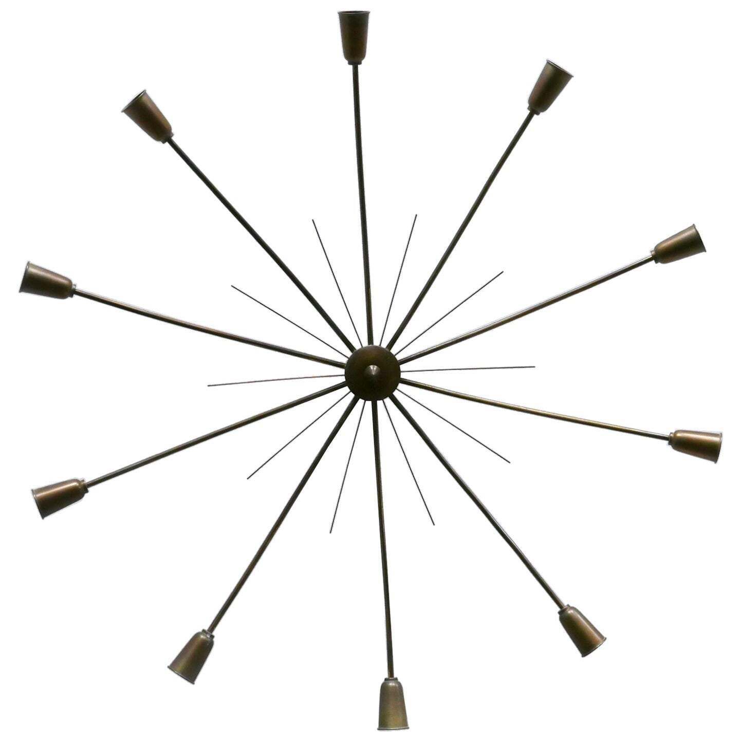 Gigantic Sputnik Chandelier Or Ceiling Light Sun By J.T. Kalmar, Austria, 1950s