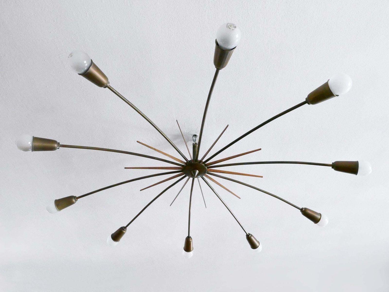 photo for sale Gigantic Sputnik Chandelier Or Ceiling Light Sun By J.T. Kalmar, Austria, 1950s