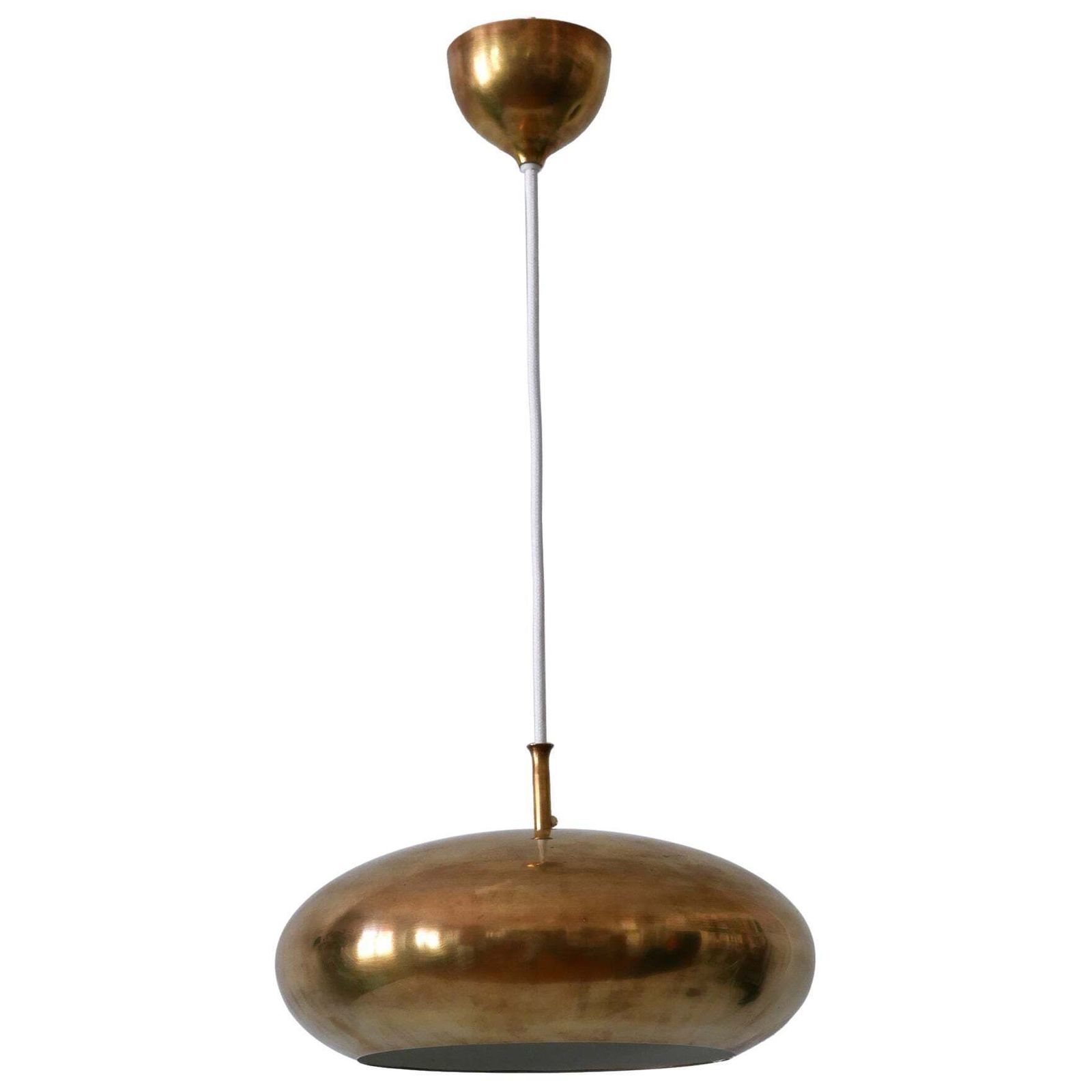 Rare Mid Century Modern Brass Pendant Lamp By Falkenbergs Belysning Sweden 1960s