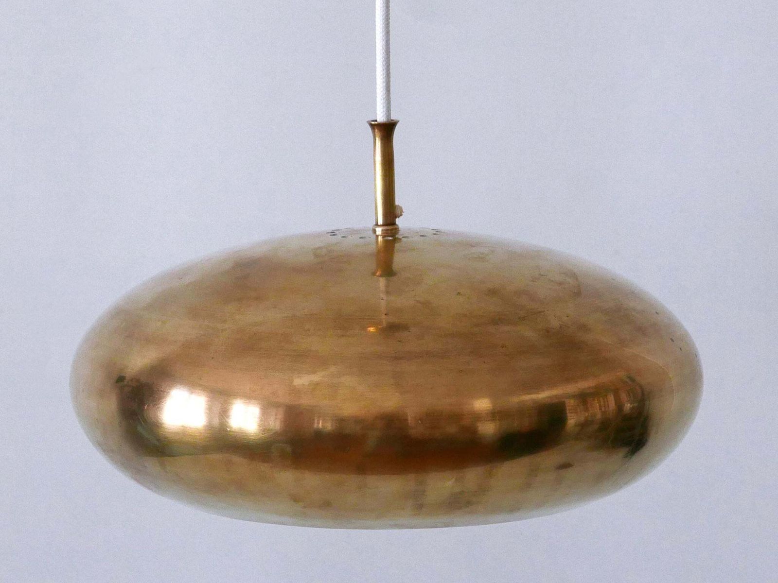 Rare Mid Century Modern Brass Pendant Lamp By Falkenbergs Belysning Sweden 1960s photo vintage