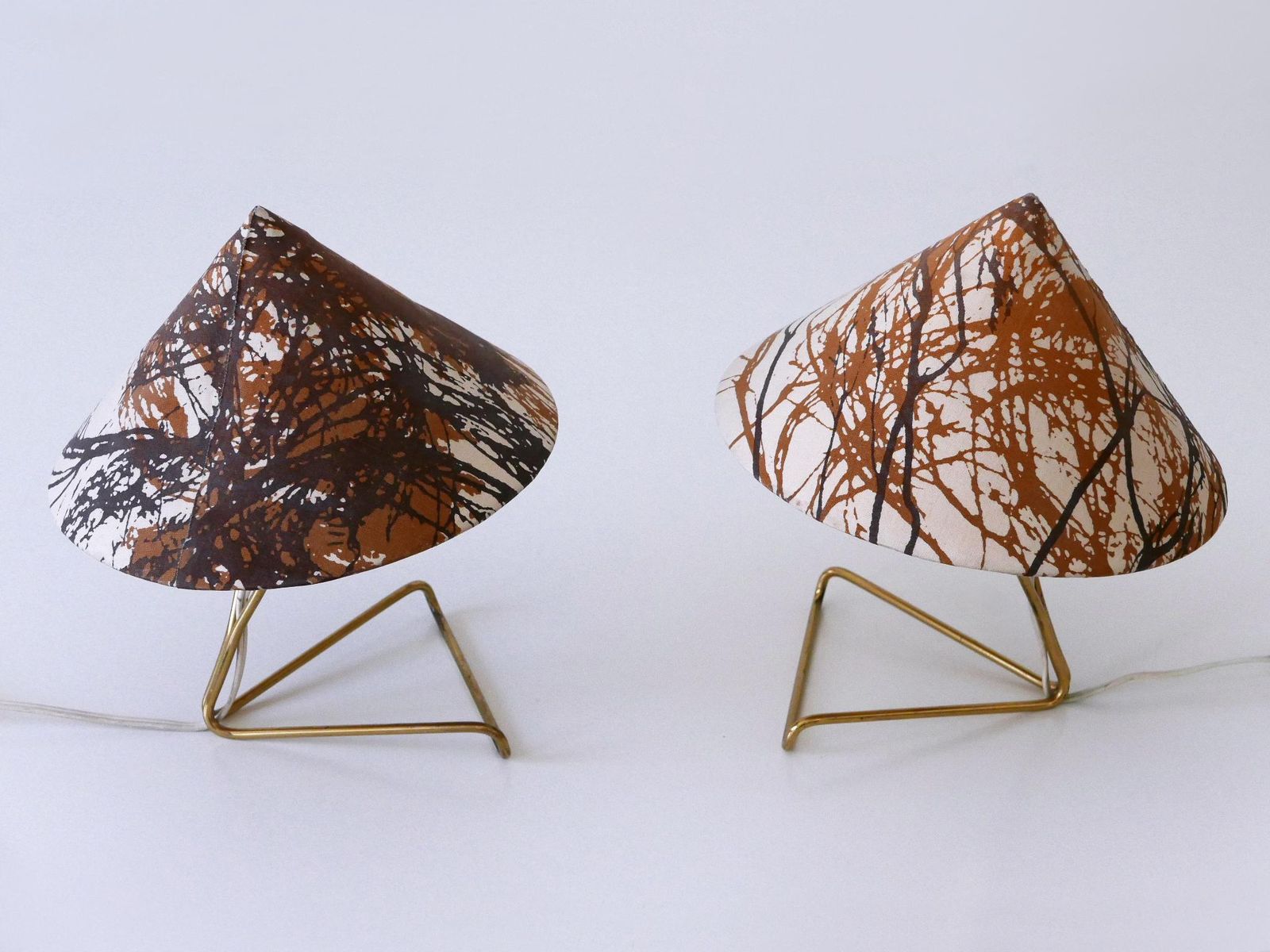photo furniture Set Of Two Rare Eel Table Lamps Or Wall Lights By Rupert Nikoll, Austria, 1952