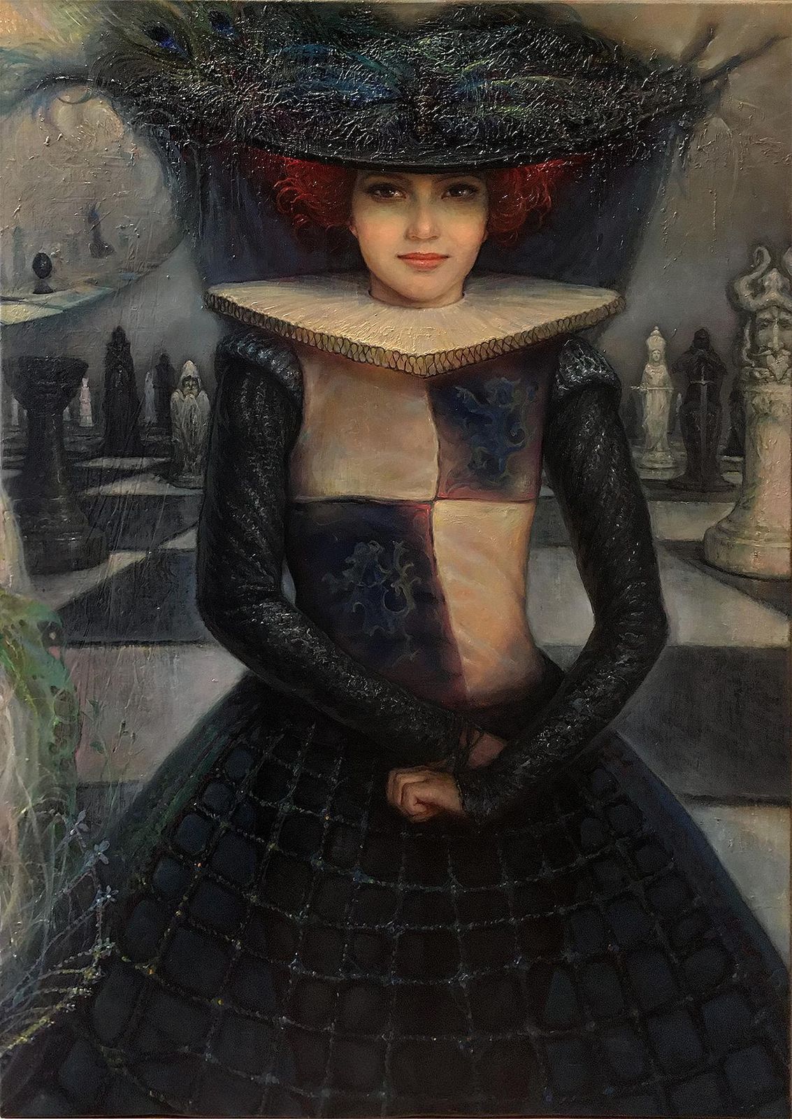 Igor Maikovnice Chess Game Triptih  Oil/Canvas, 100x70 Cm, 100x100 Cm, 100x70 Cm, 20152015 photo furniture